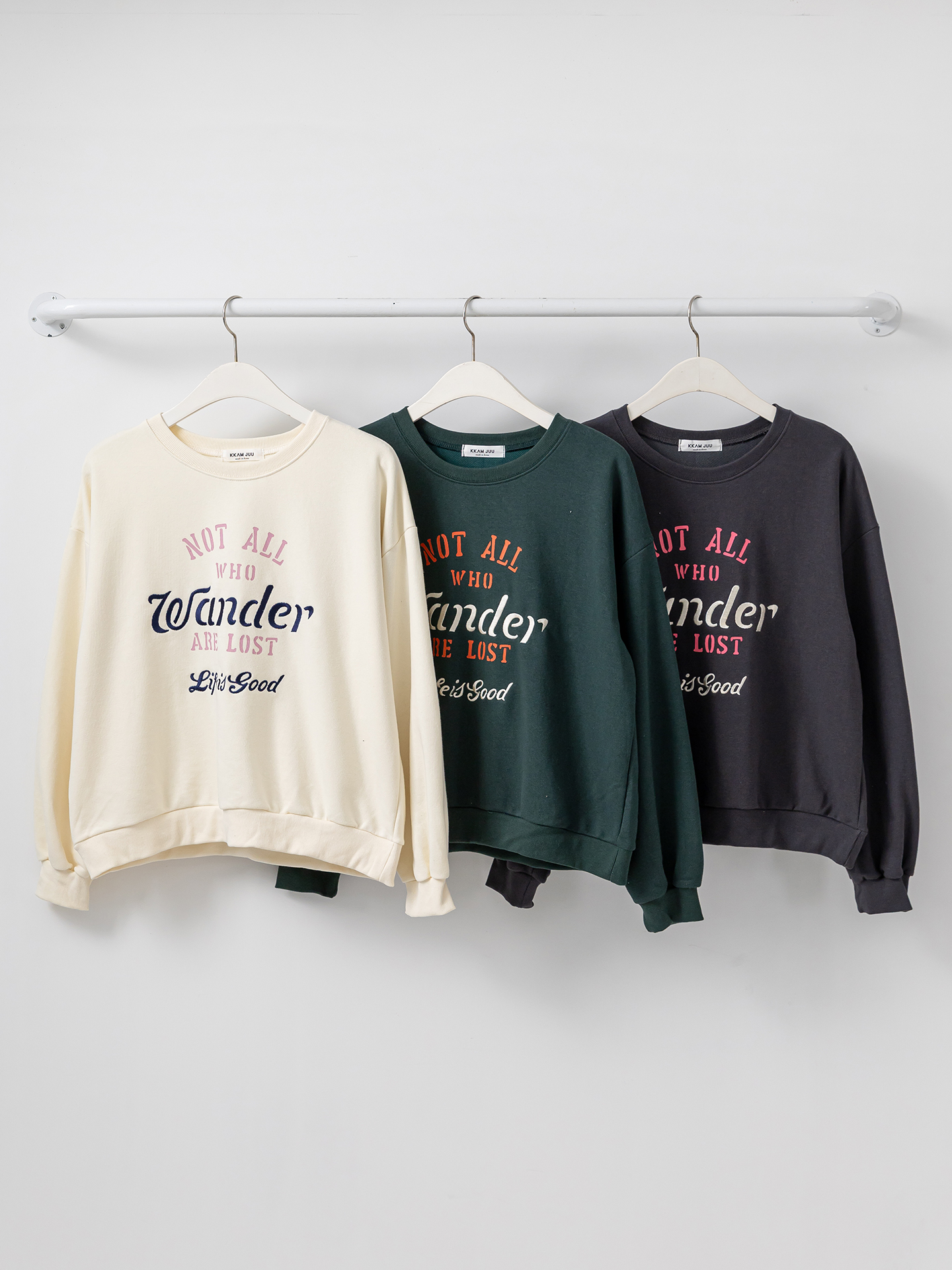 ラウンドネック刺繍プリントスウェット | 詳細画像2