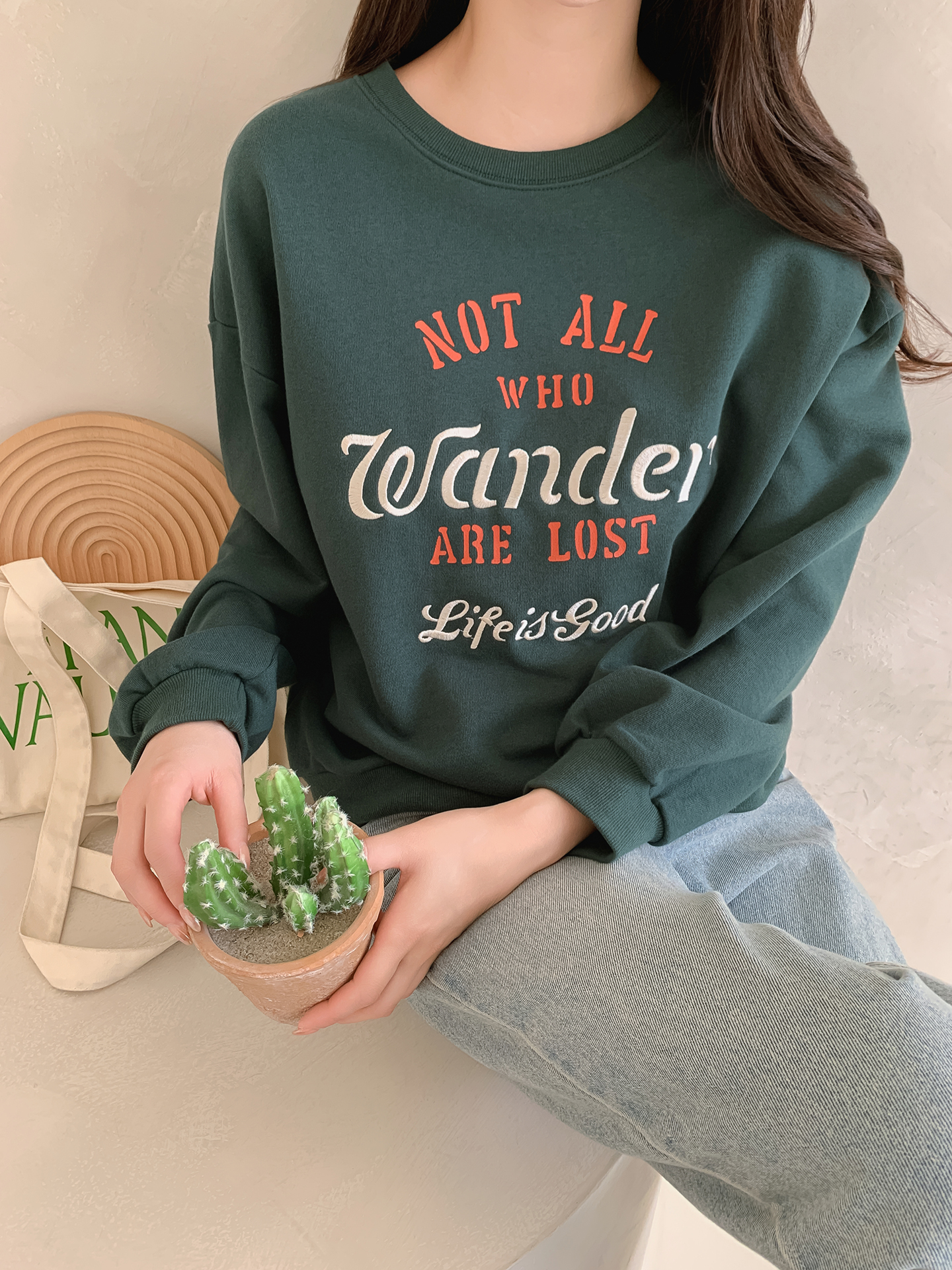 ラウンドネック刺繍プリントスウェット | 詳細画像17