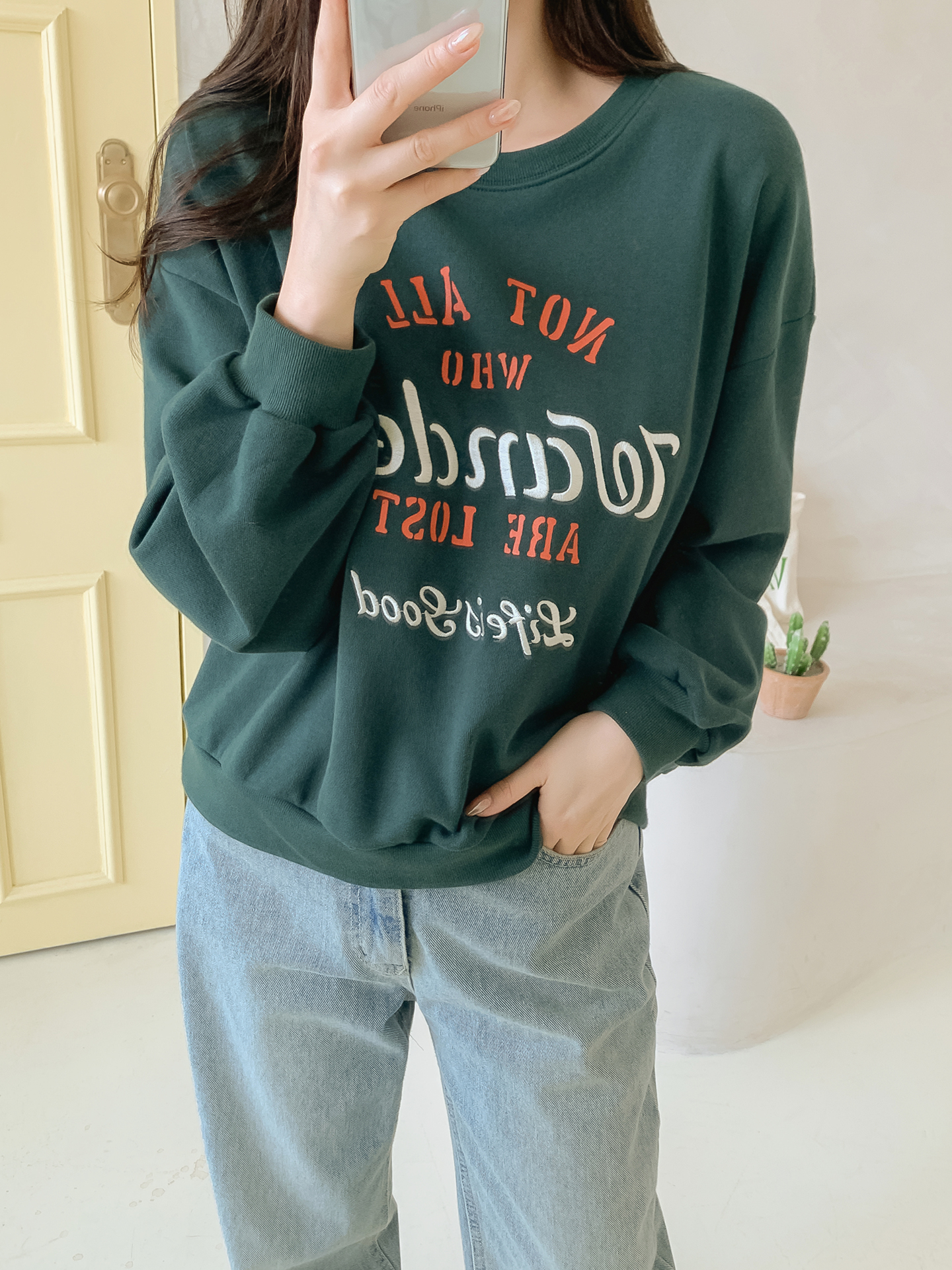 ラウンドネック刺繍プリントスウェット | 詳細画像19