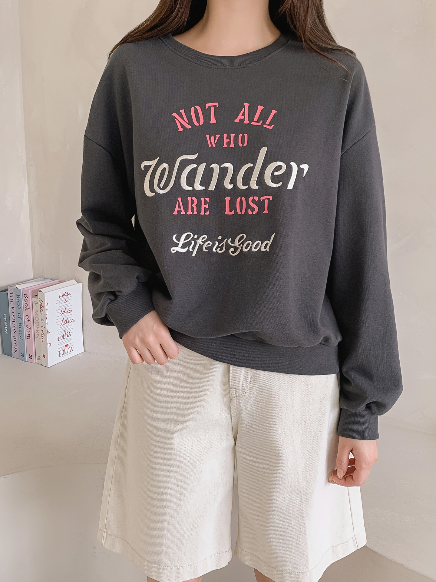 ラウンドネック刺繍プリントスウェット | 詳細画像21