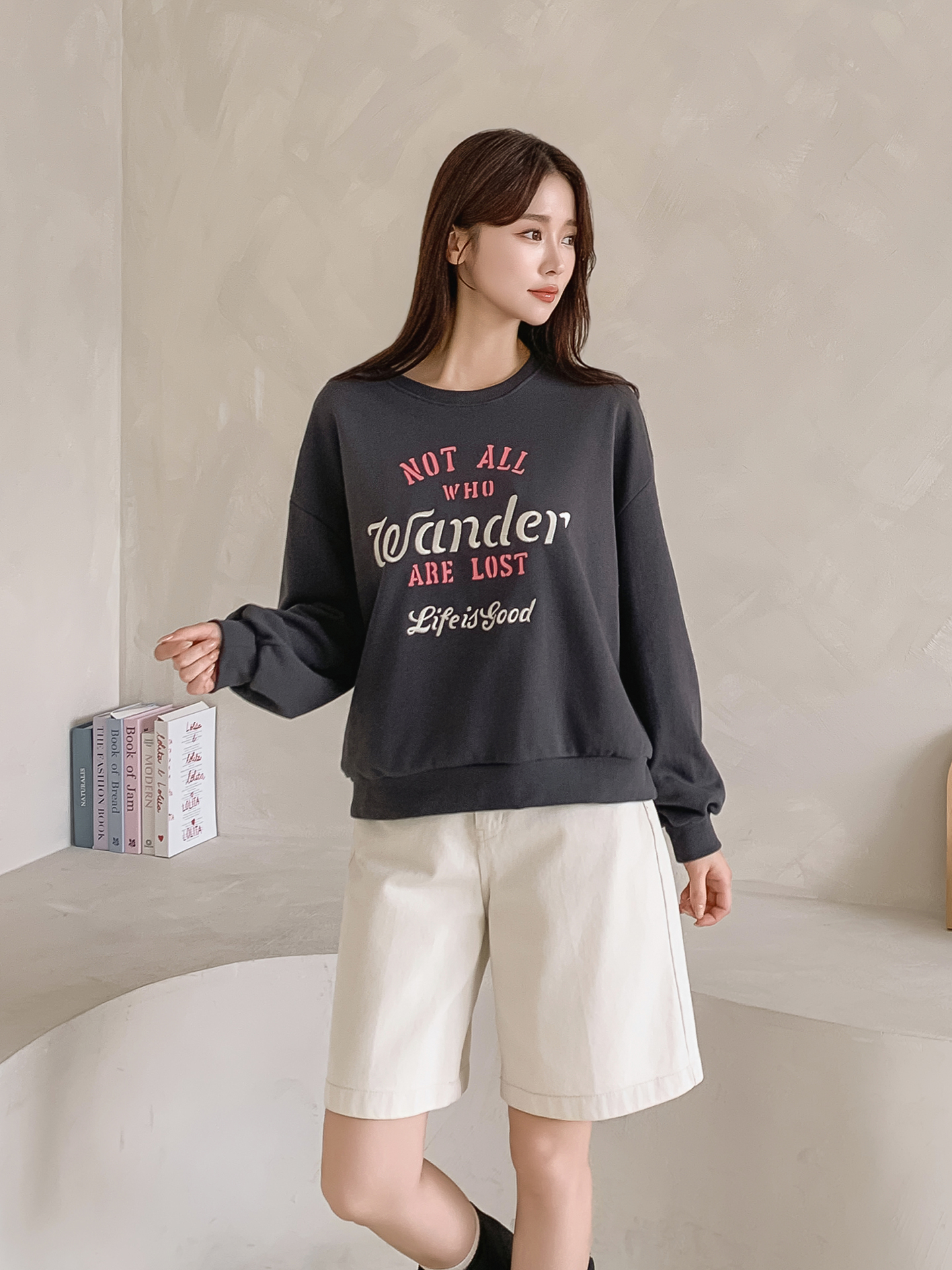 ラウンドネック刺繍プリントスウェット | 詳細画像23