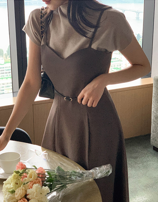 ハートネックフレアラインキャミワンピース | レディース