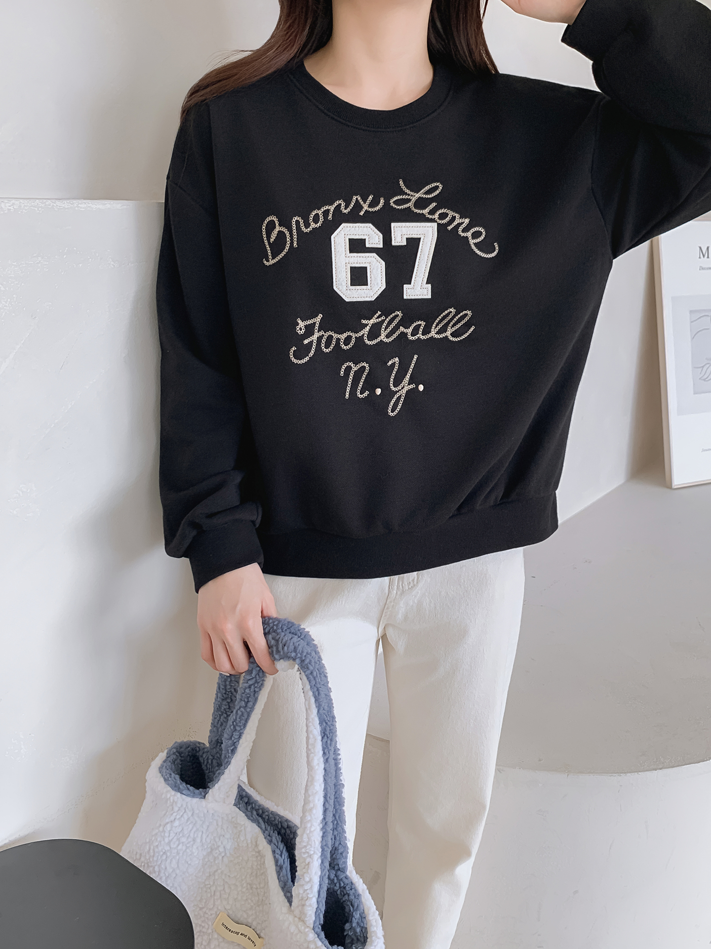 ラウンドネック刺繍スウェット | 詳細画像6