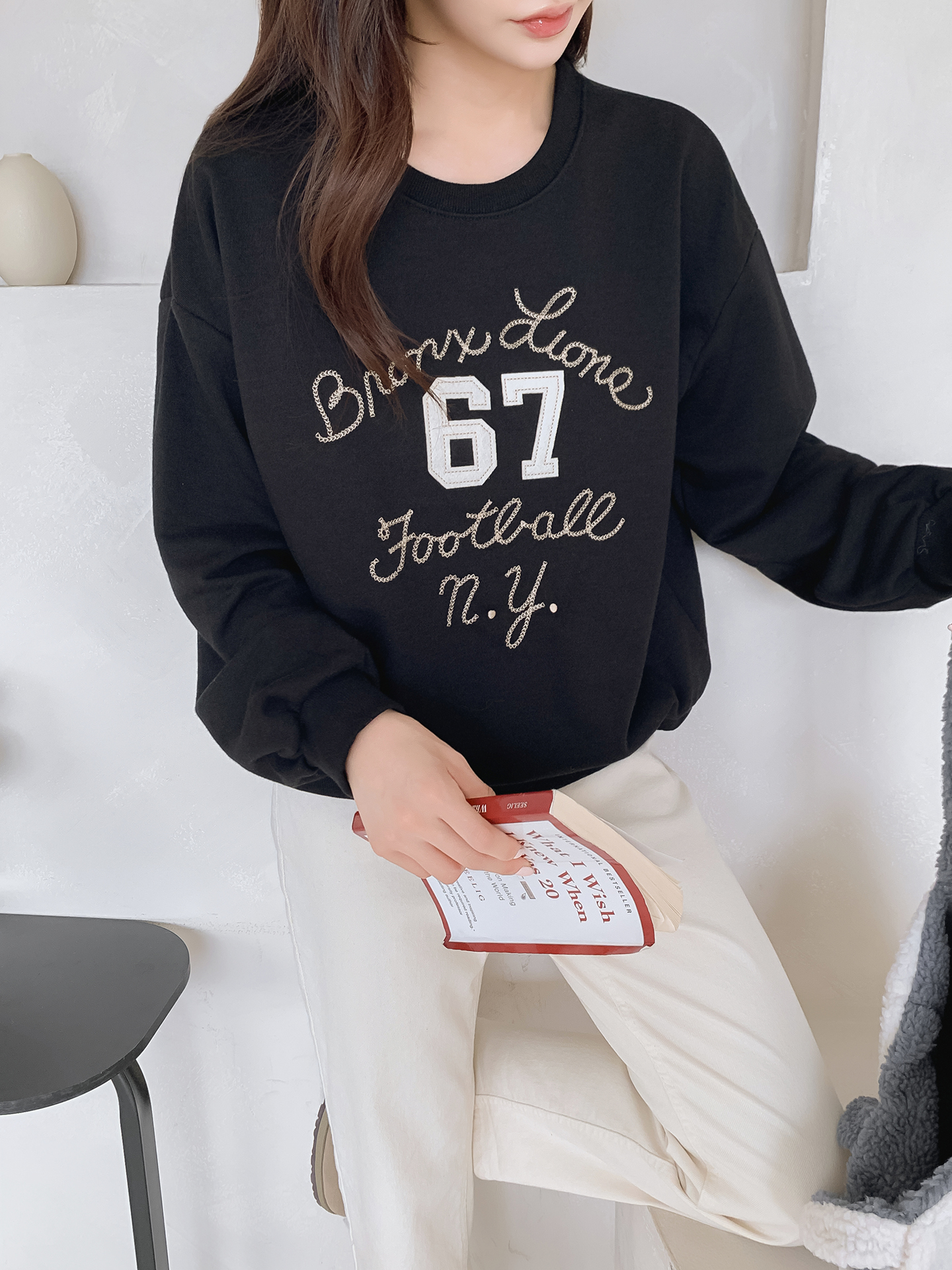 ラウンドネック刺繍スウェット | 詳細画像12