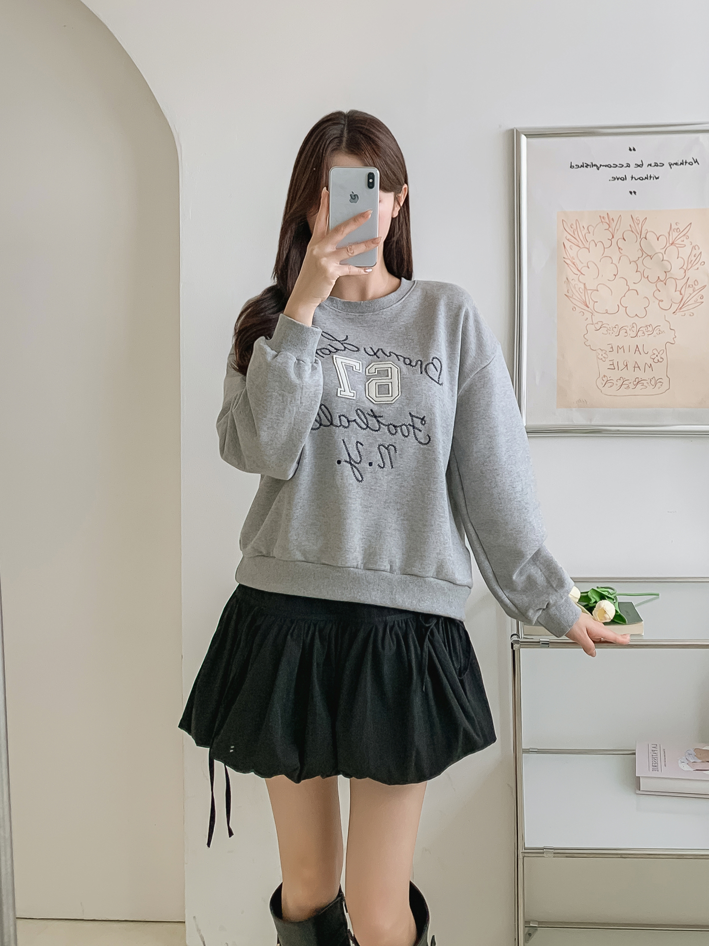 ラウンドネック刺繍スウェット | 詳細画像30