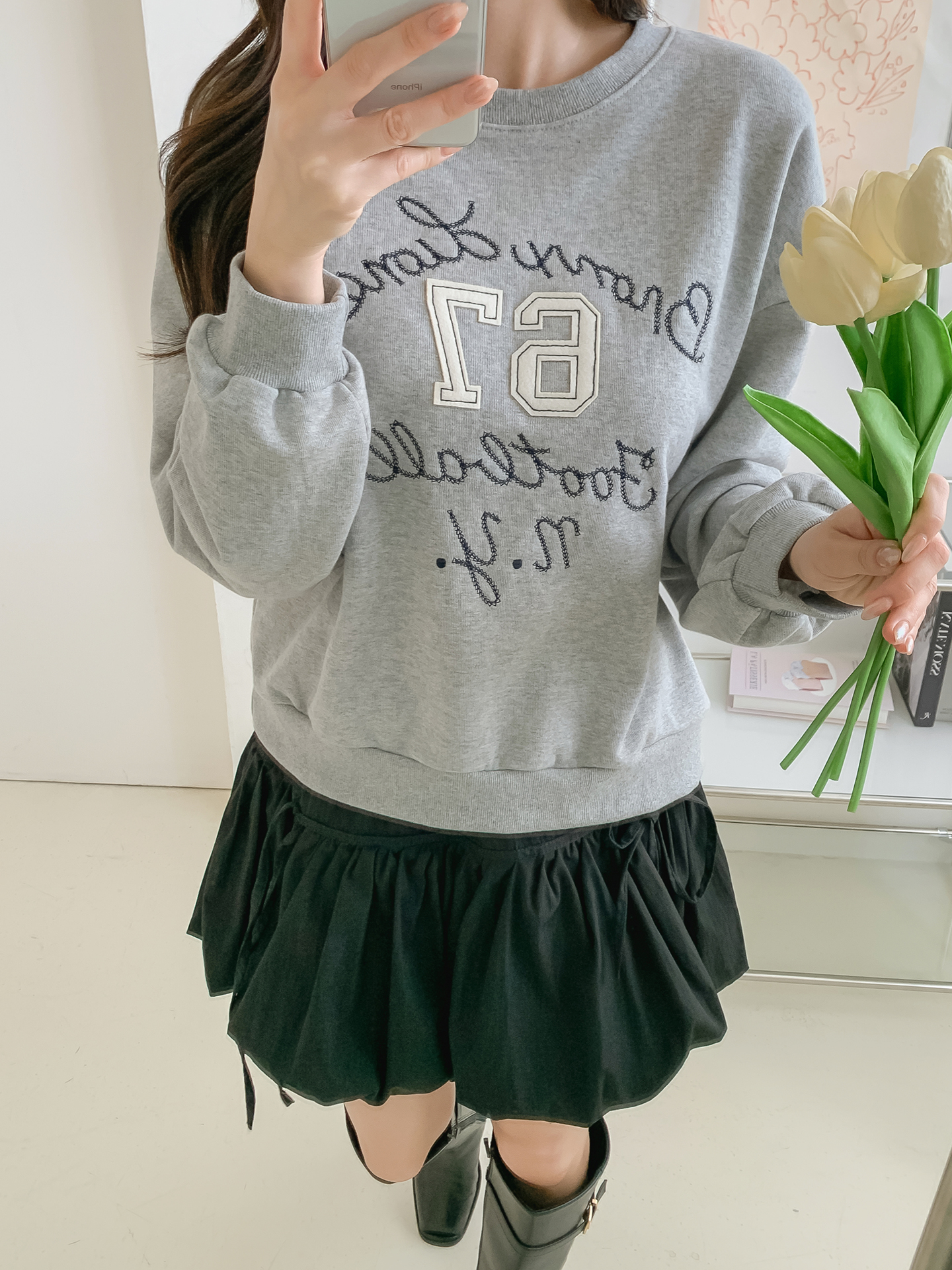 ラウンドネック刺繍スウェット | 詳細画像32