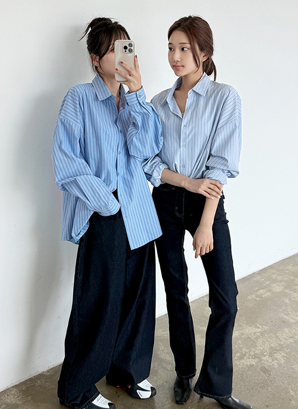 オーバーサイズストライプシャツ | レディースファッション通販