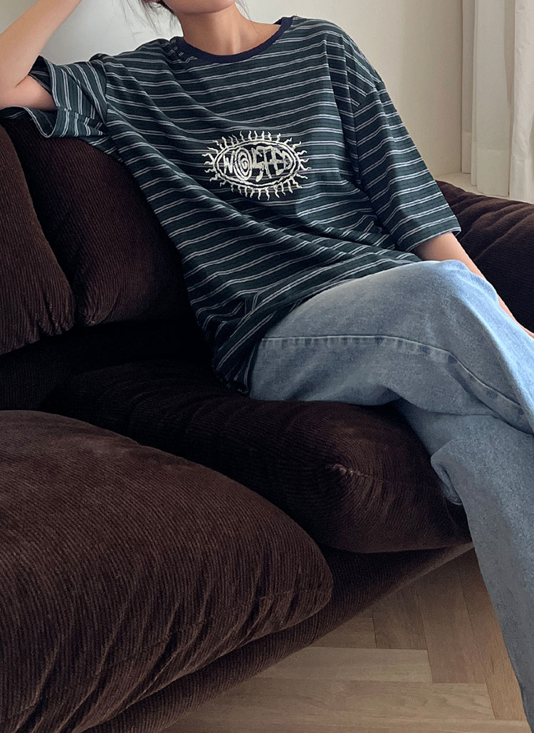 オーバーサイズボクシー半袖ボーダーTシャツ | レディースファッション