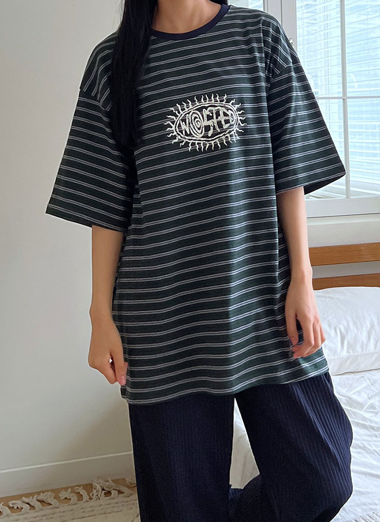 オーバーサイズボクシー半袖ボーダーTシャツ | レディースファッション