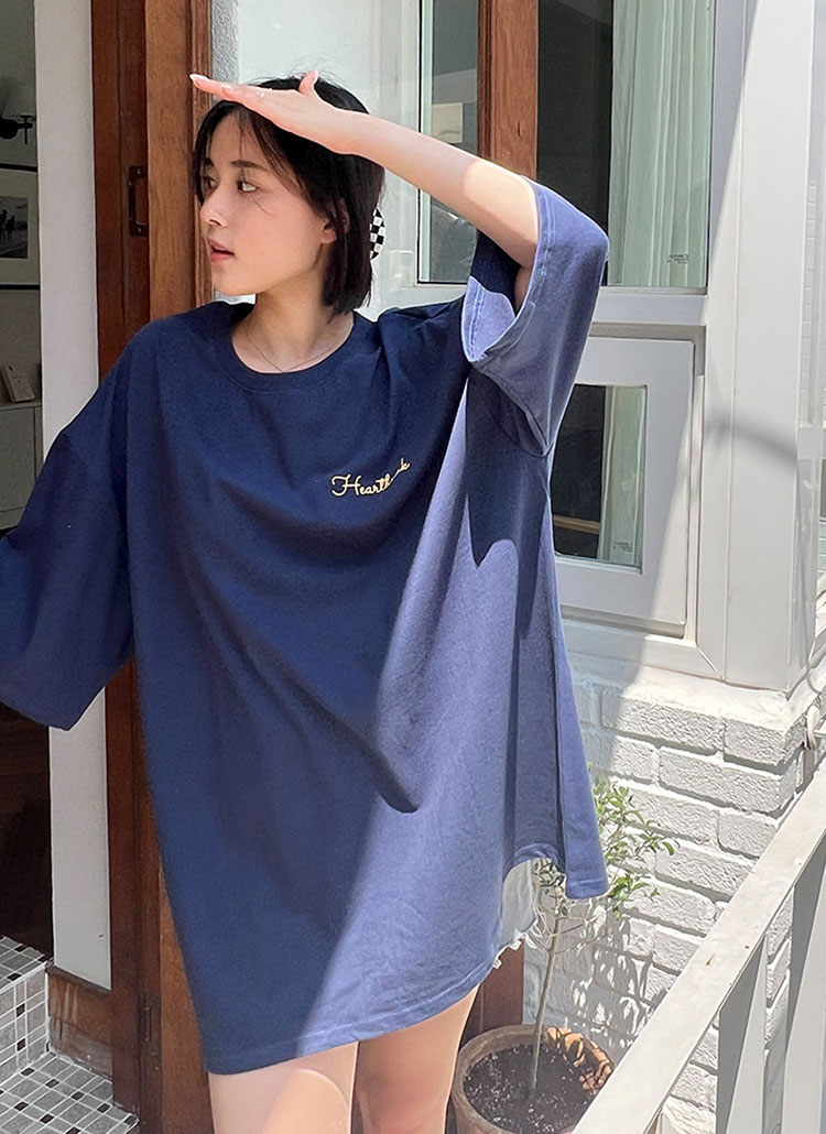 ボクシーロング半袖レタリングTシャツ | レディースファッション通販