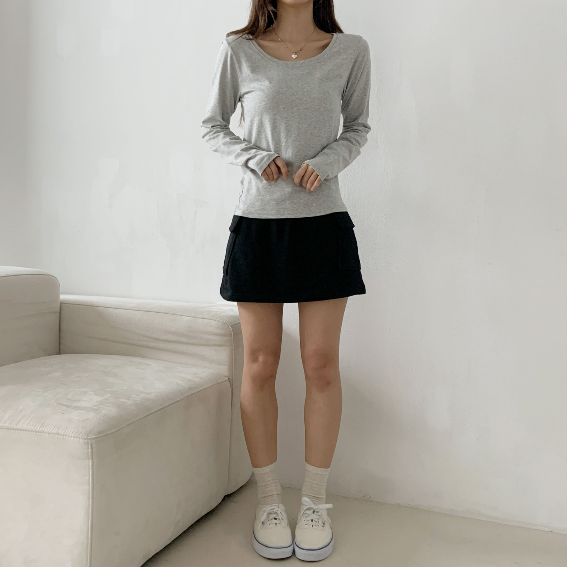 ストレッチUネックスリム長袖Tシャツ | 詳細画像10