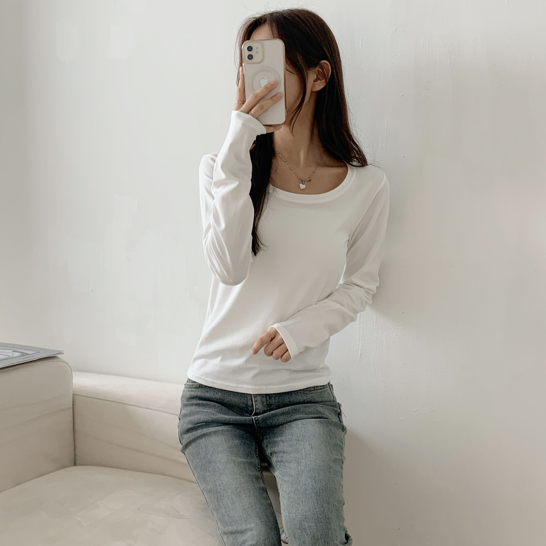ストレッチUネックスリム長袖Tシャツ | 詳細画像7