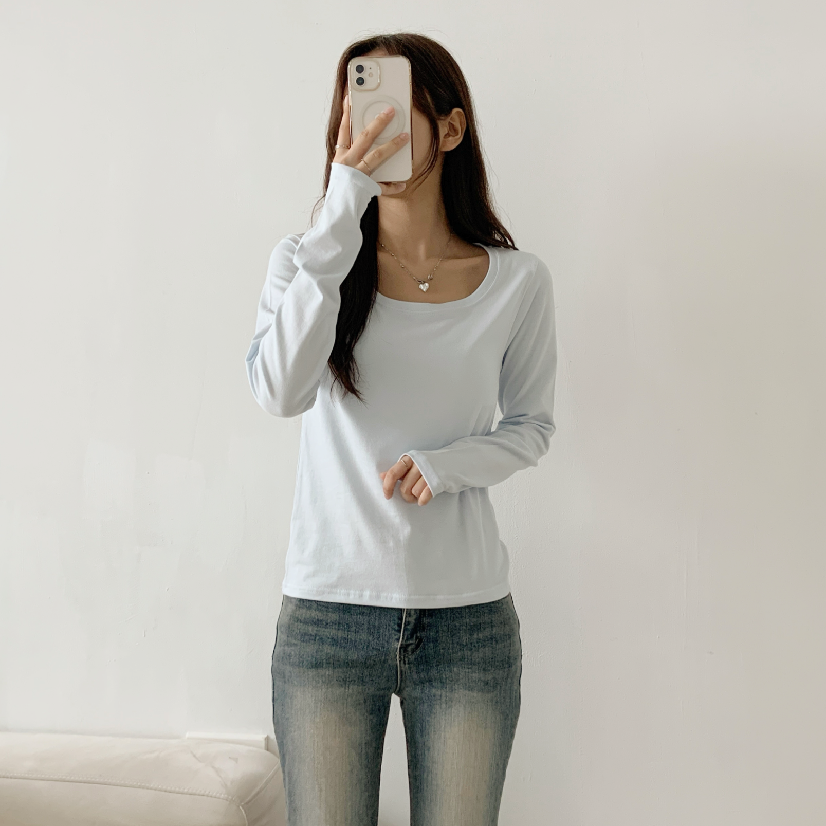 ストレッチUネックスリム長袖Tシャツ | 詳細画像3
