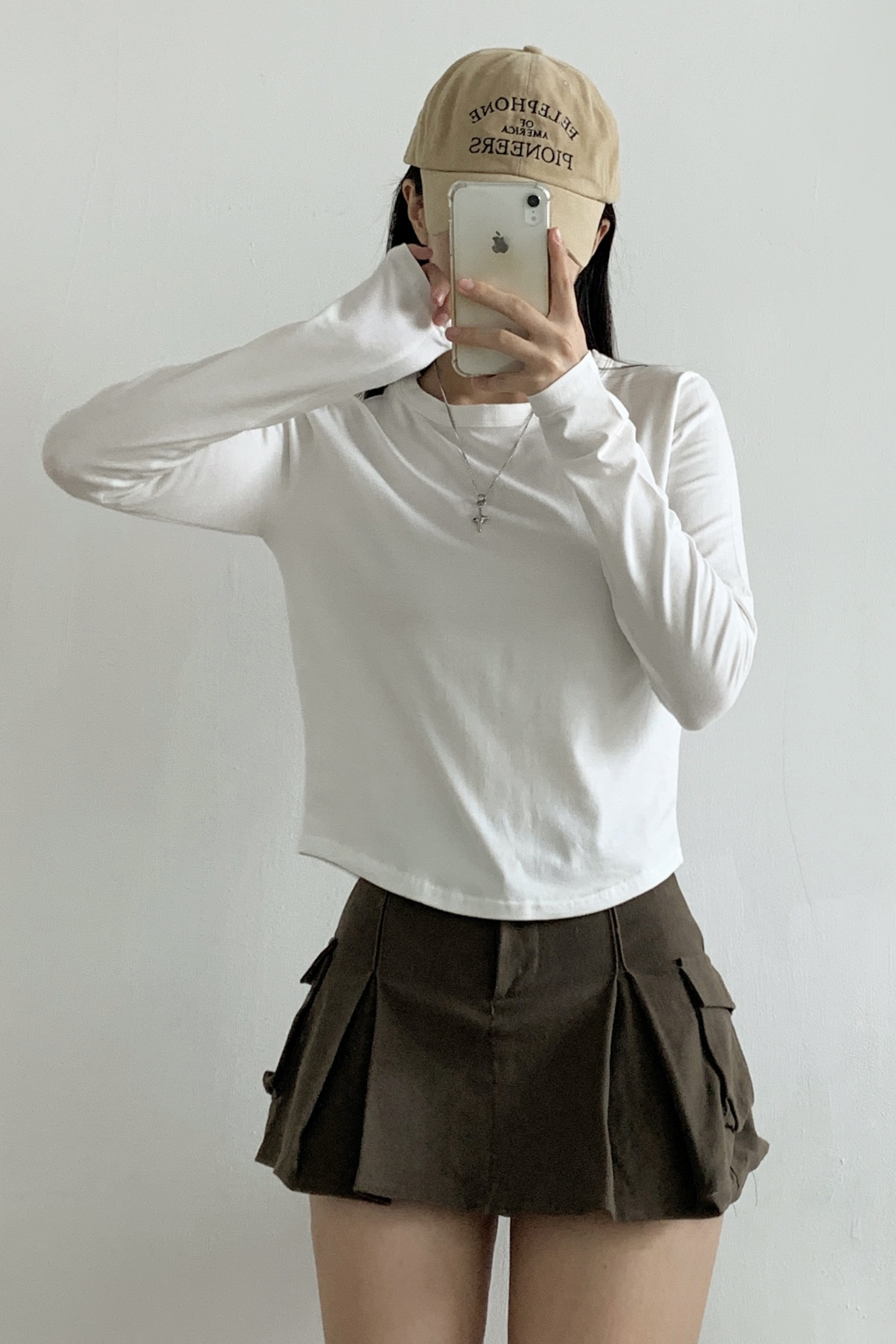 ストレッチラウンドネックUネックスリム長袖Tシャツ | 詳細画像7