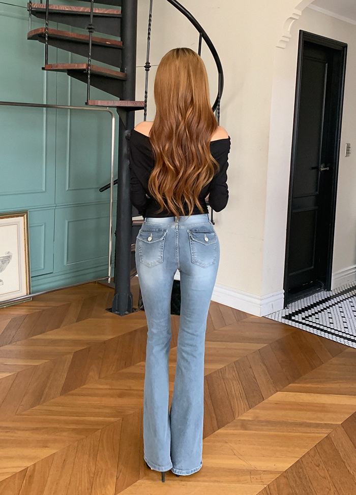 ウォッシングブーツカットデニムパンツ | レディースファッション通販