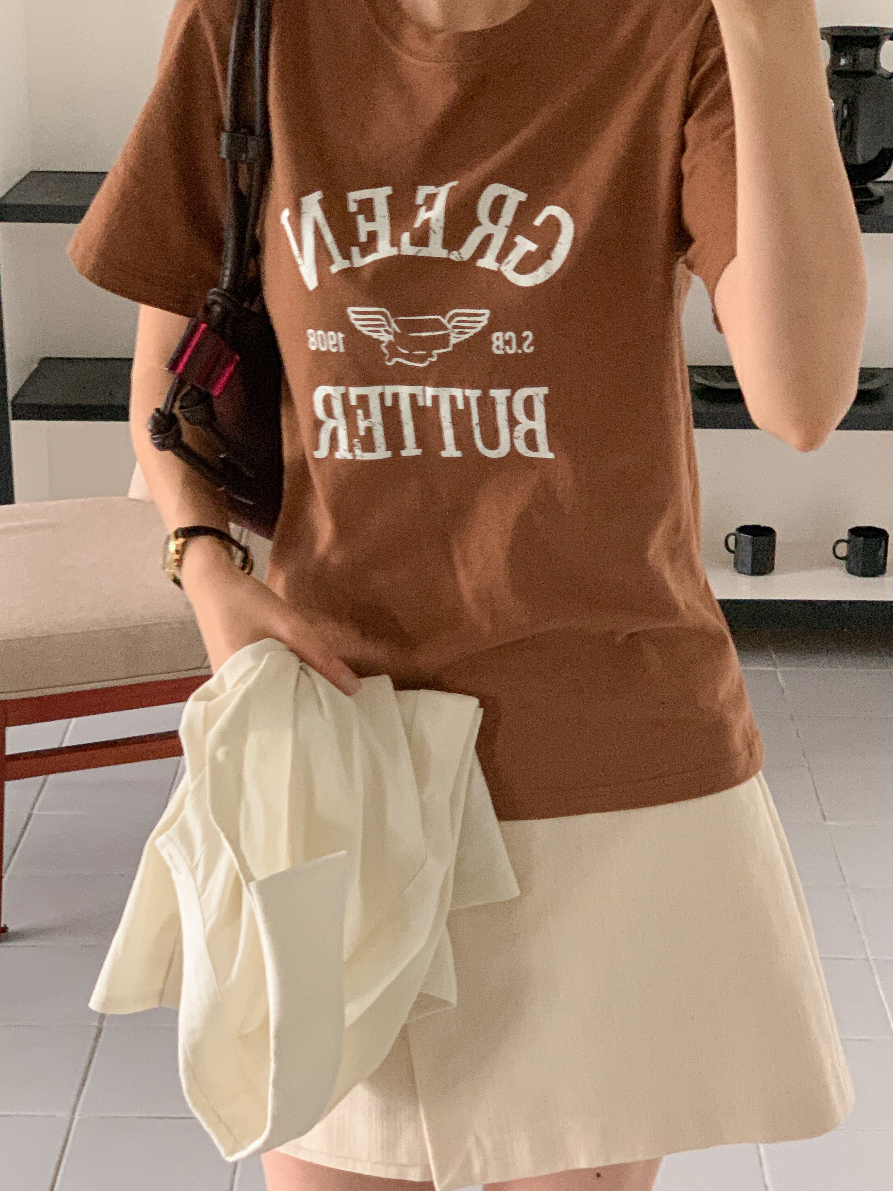 ラウンドネック半袖プリントカラーTシャツ | 詳細画像3