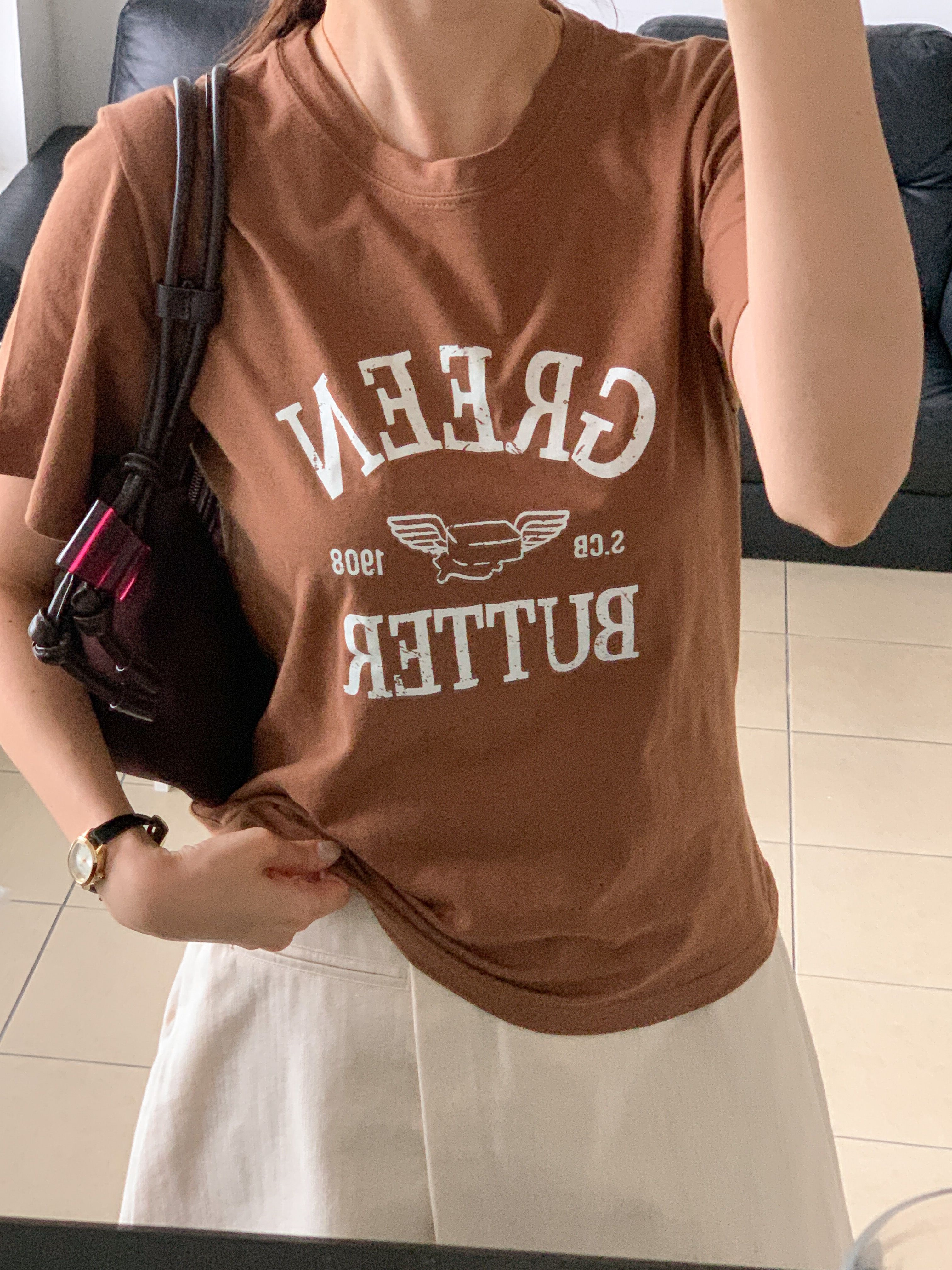 ラウンドネック半袖プリントカラーTシャツ | 詳細画像6