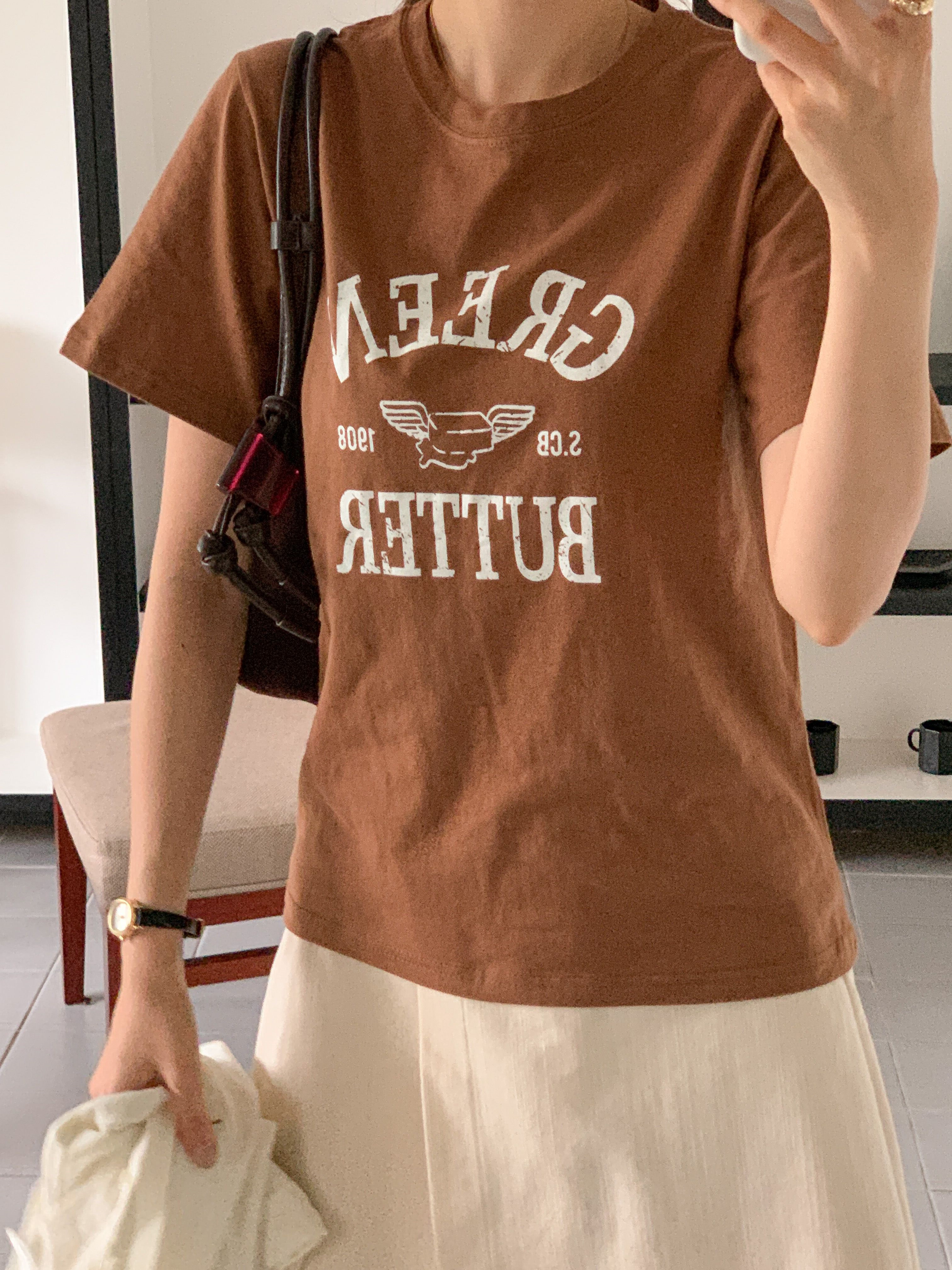 ラウンドネック半袖プリントカラーTシャツ | 詳細画像21