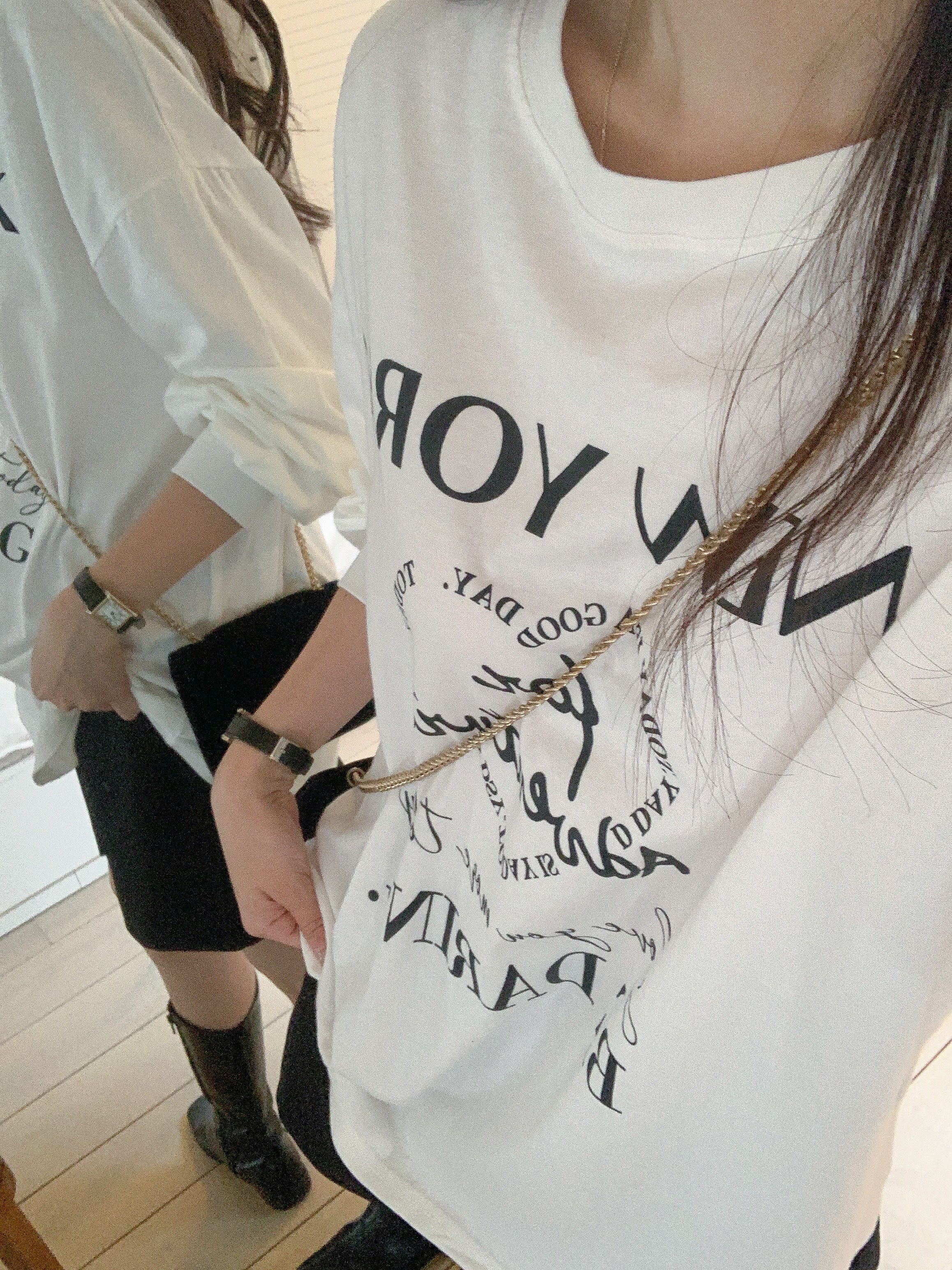 ラウンドネックボクシープリントTシャツ | 詳細画像2