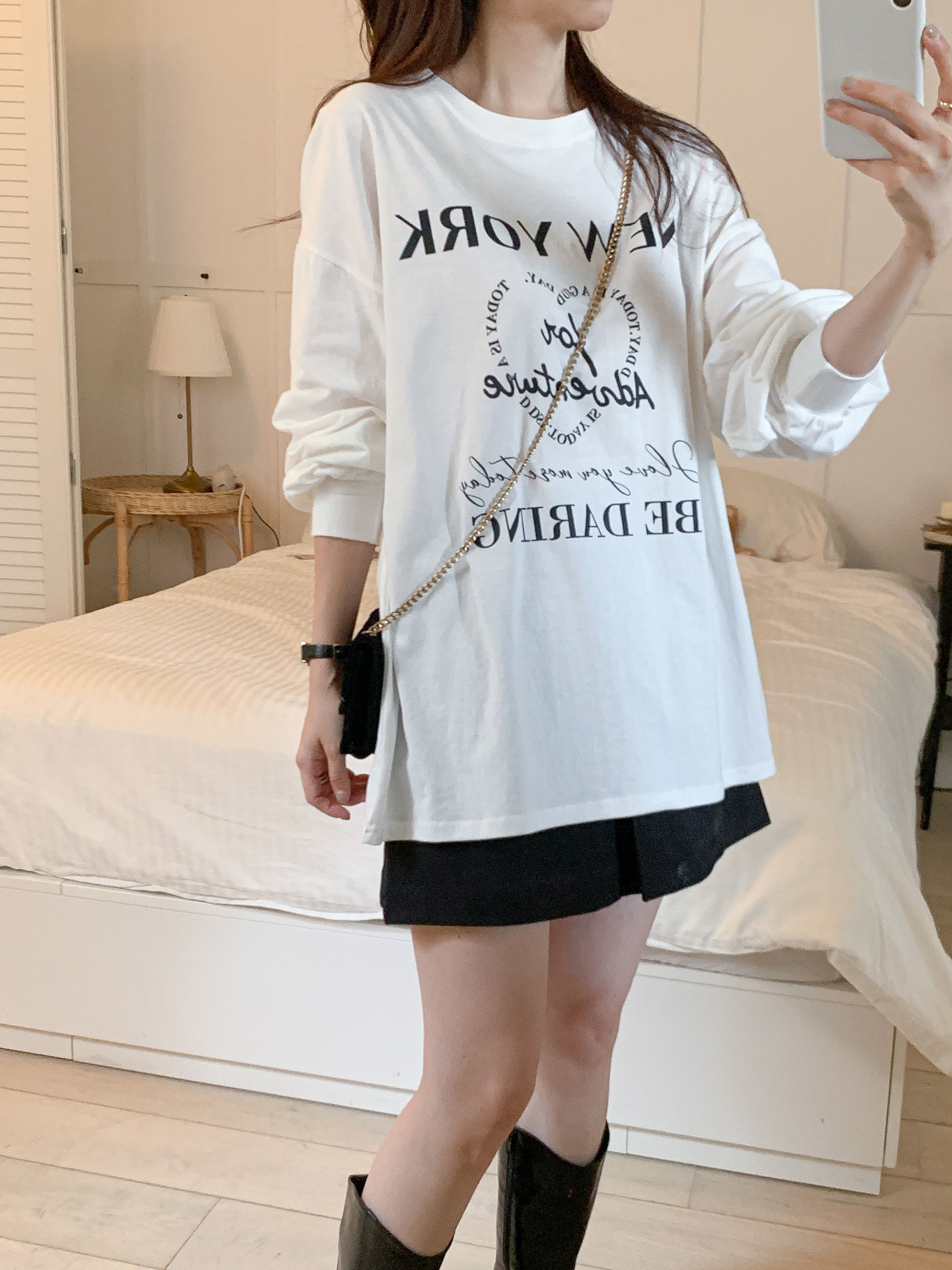 ラウンドネックボクシープリントTシャツ | 詳細画像7