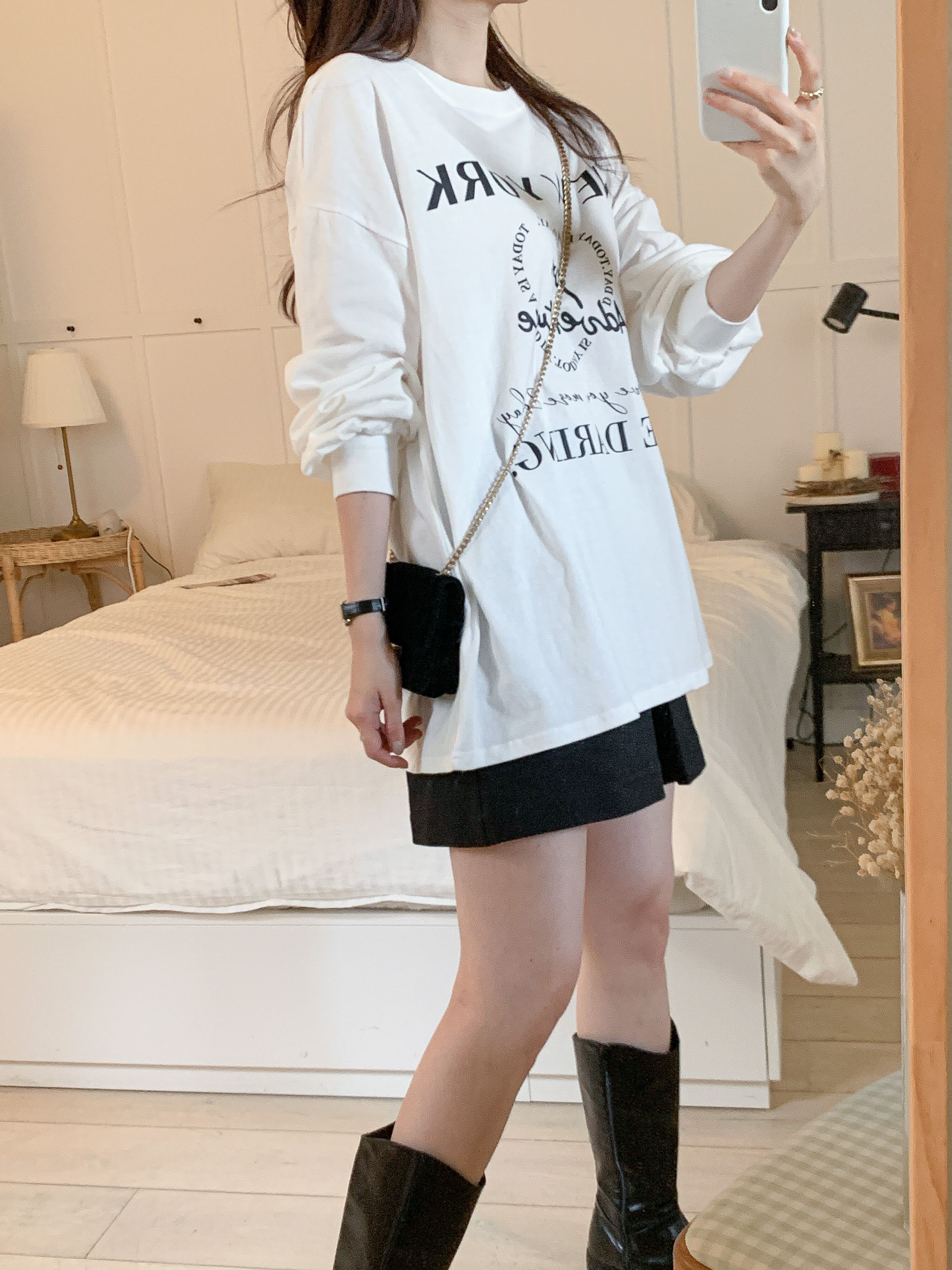 ラウンドネックボクシープリントTシャツ | 詳細画像9