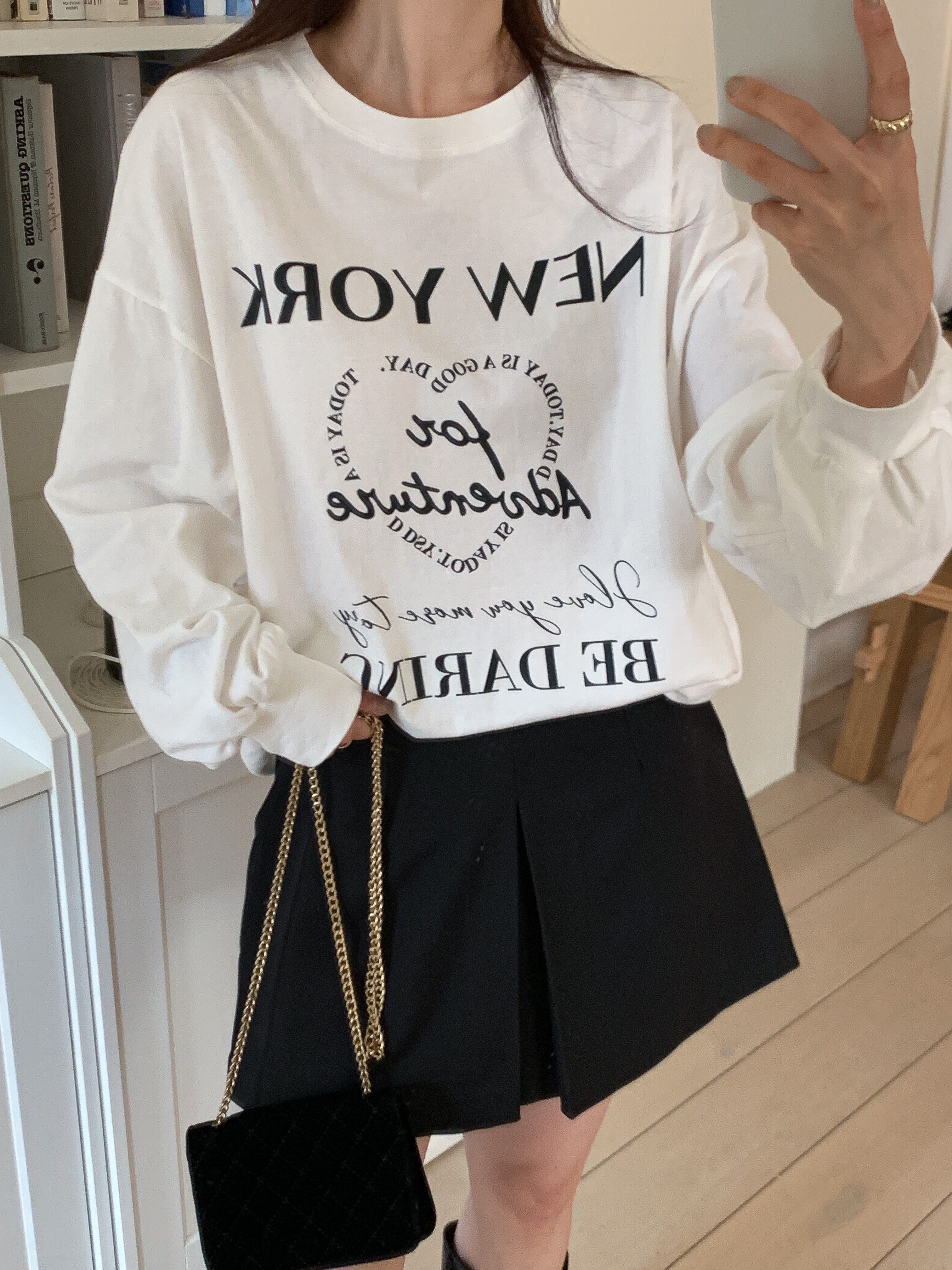ラウンドネックボクシープリントTシャツ | 詳細画像10