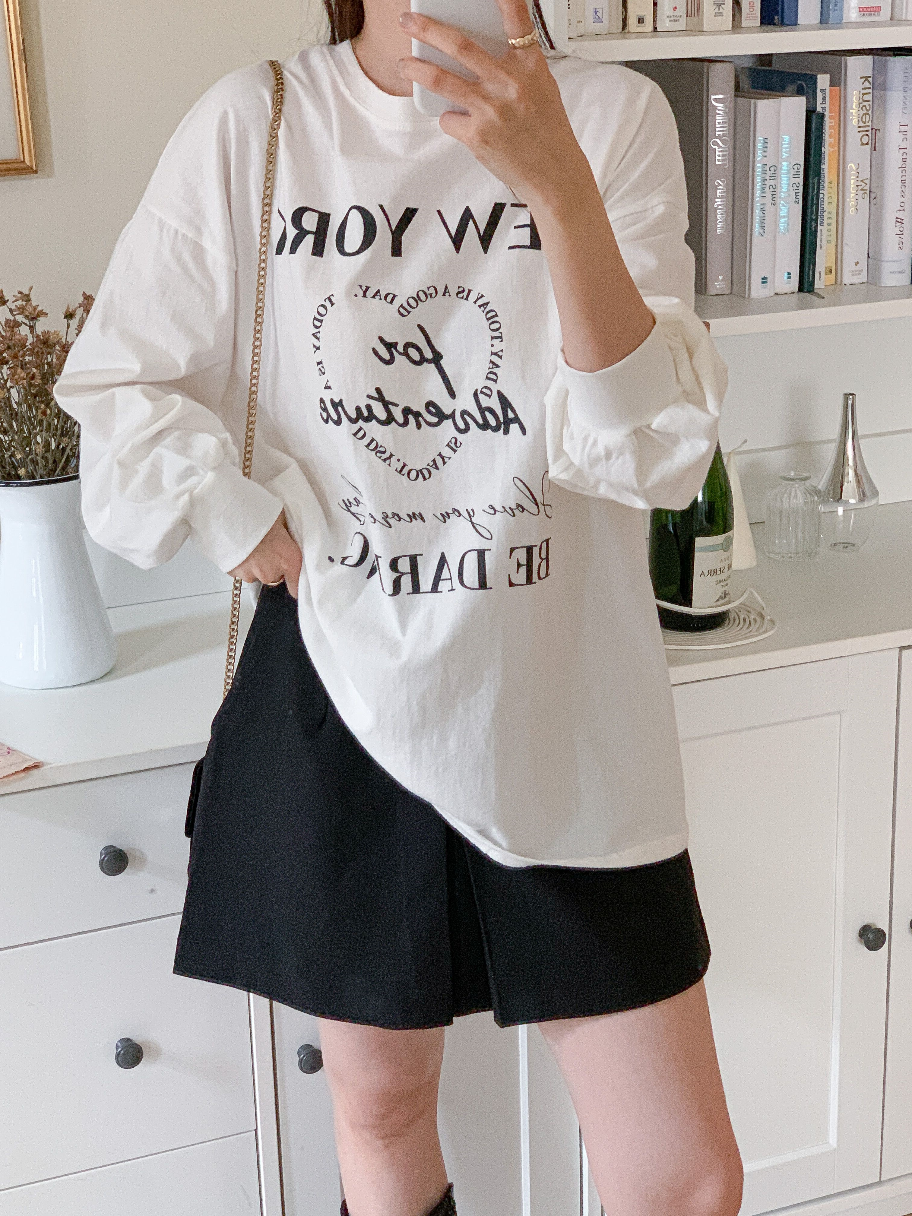ラウンドネックボクシープリントTシャツ | 詳細画像13