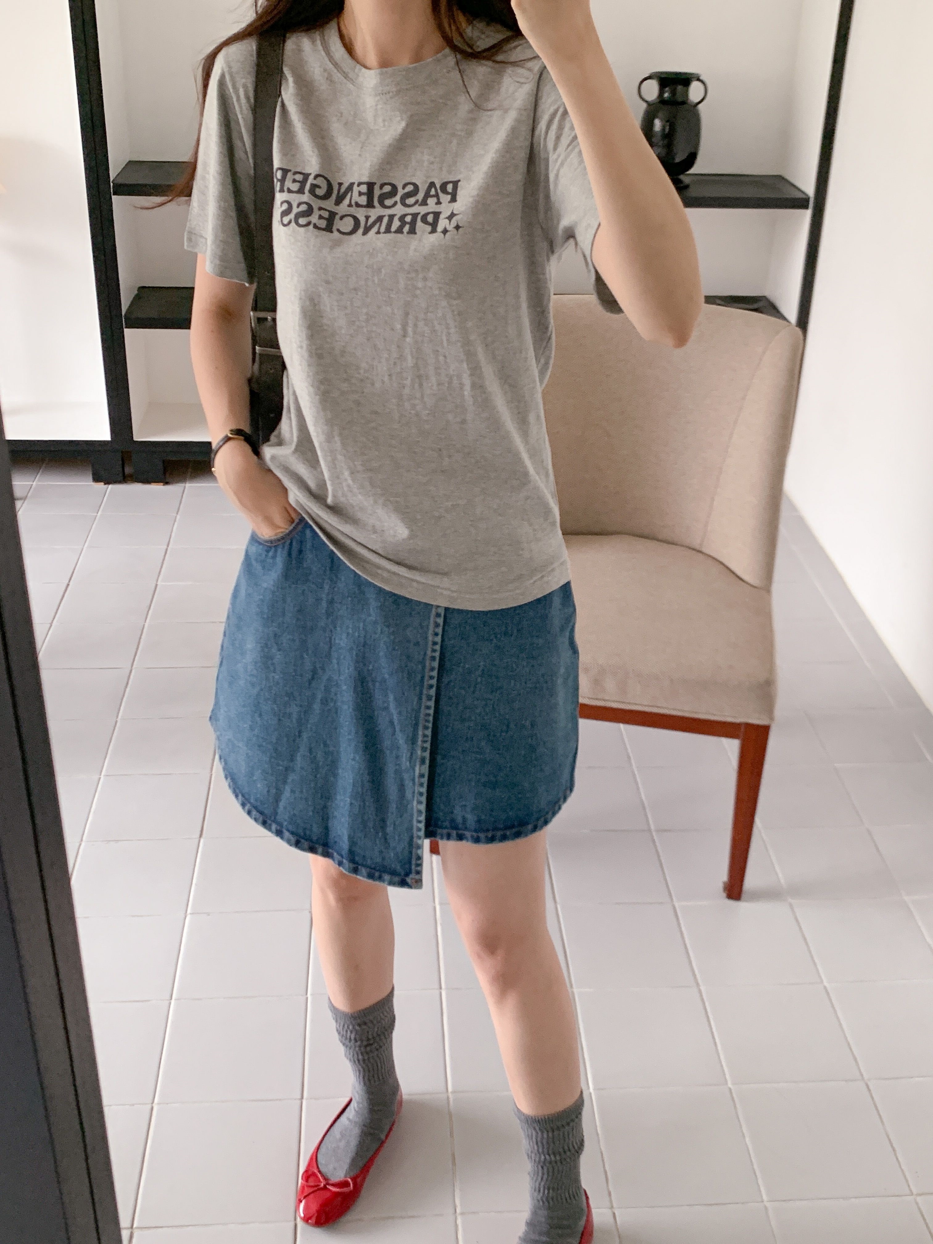 ラウンドネック半袖プリントカラーTシャツ | 詳細画像11