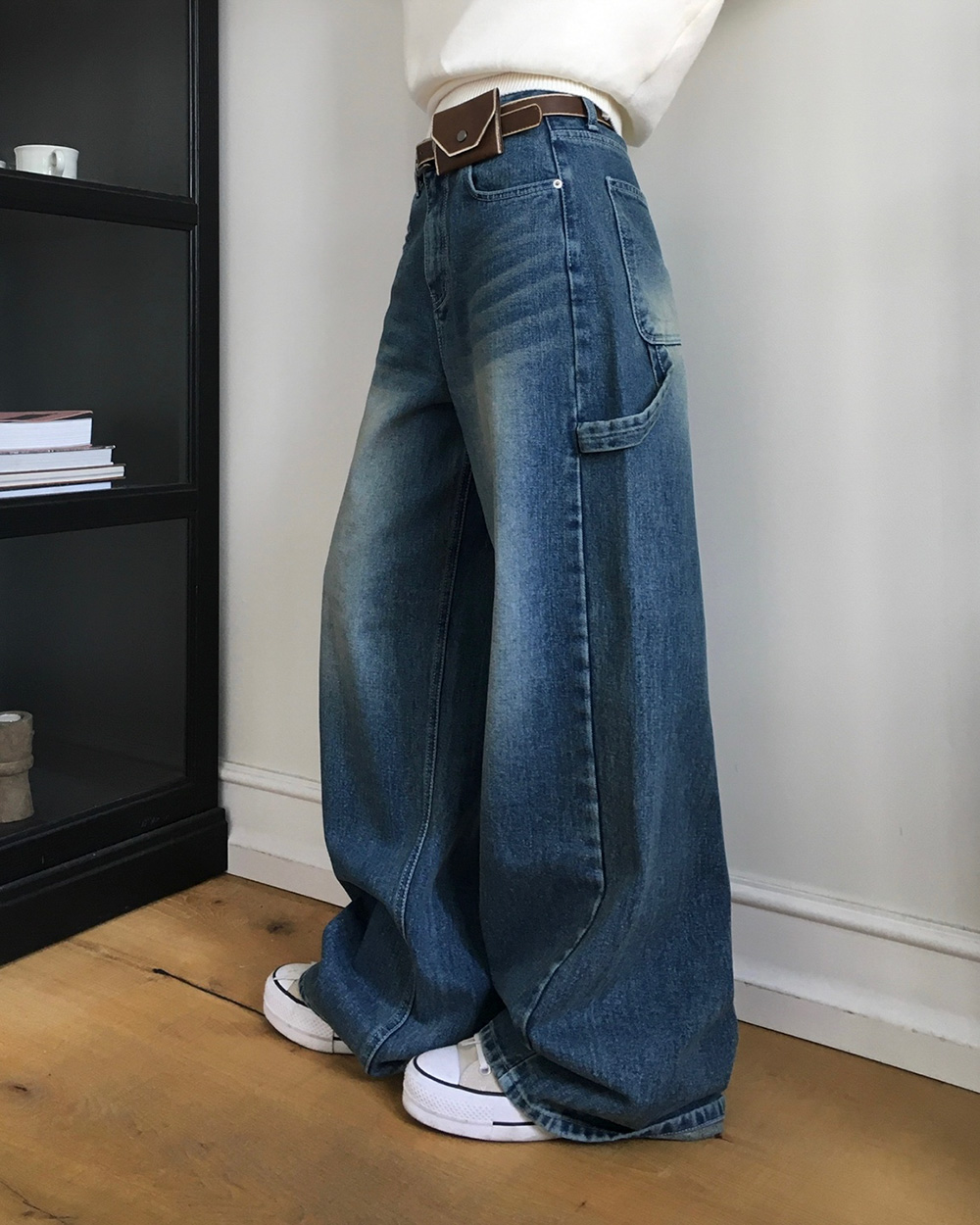 ワイドカーペンターウォッシングデニムパンツ | レディース