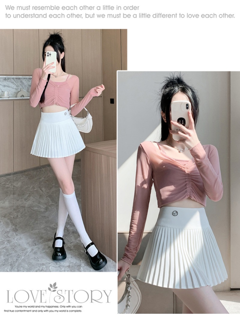 パンツ裏地プリーツミニスカート | 詳細画像3