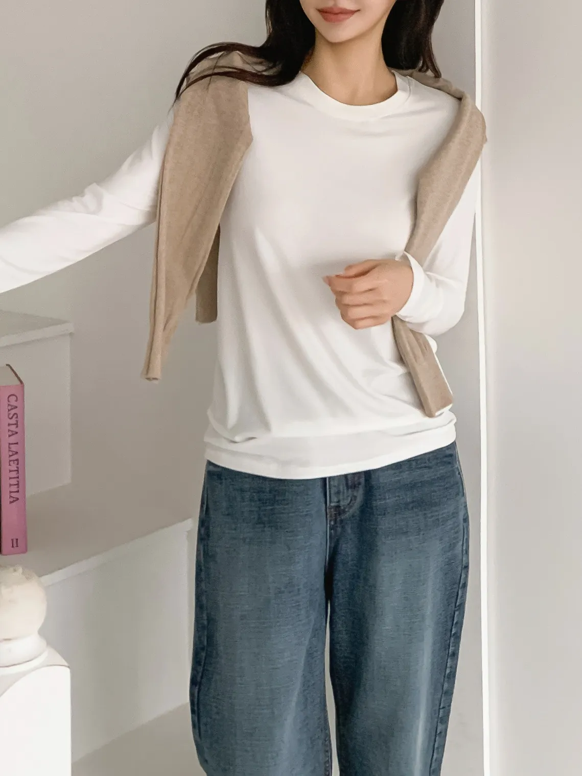 ラウンドネックウォーム長袖Tシャツ | 詳細画像1