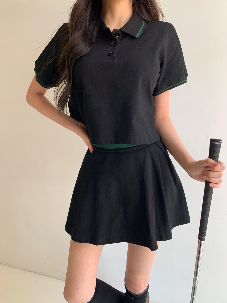 ボタンカラー半袖配色カラーポロカラーTシャツ | 詳細画像7