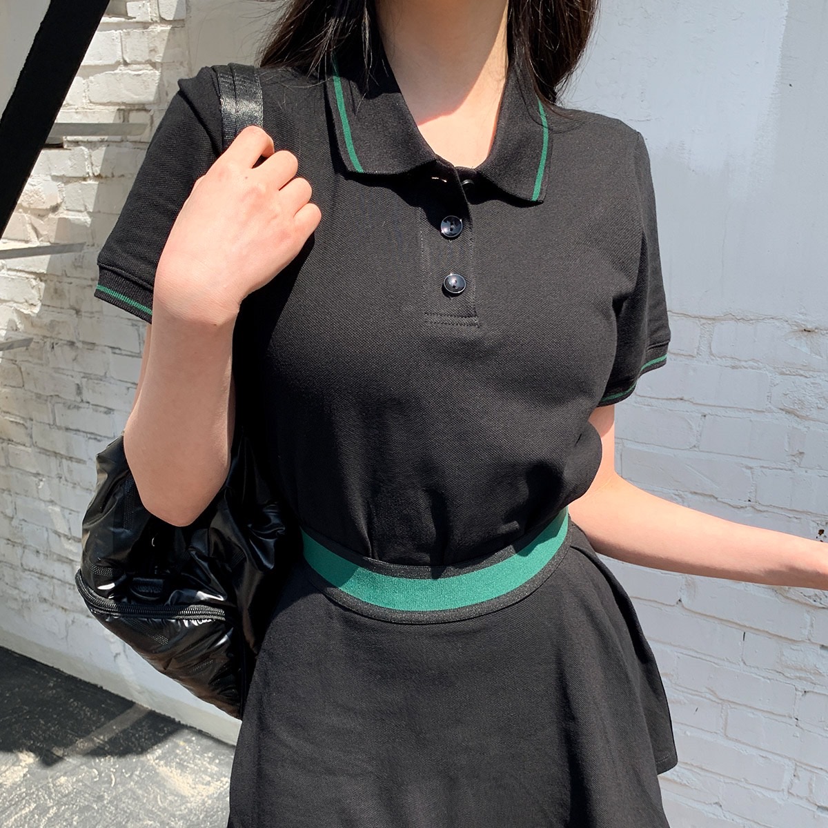 ボタンカラー半袖配色カラーポロカラーTシャツ | 詳細画像10