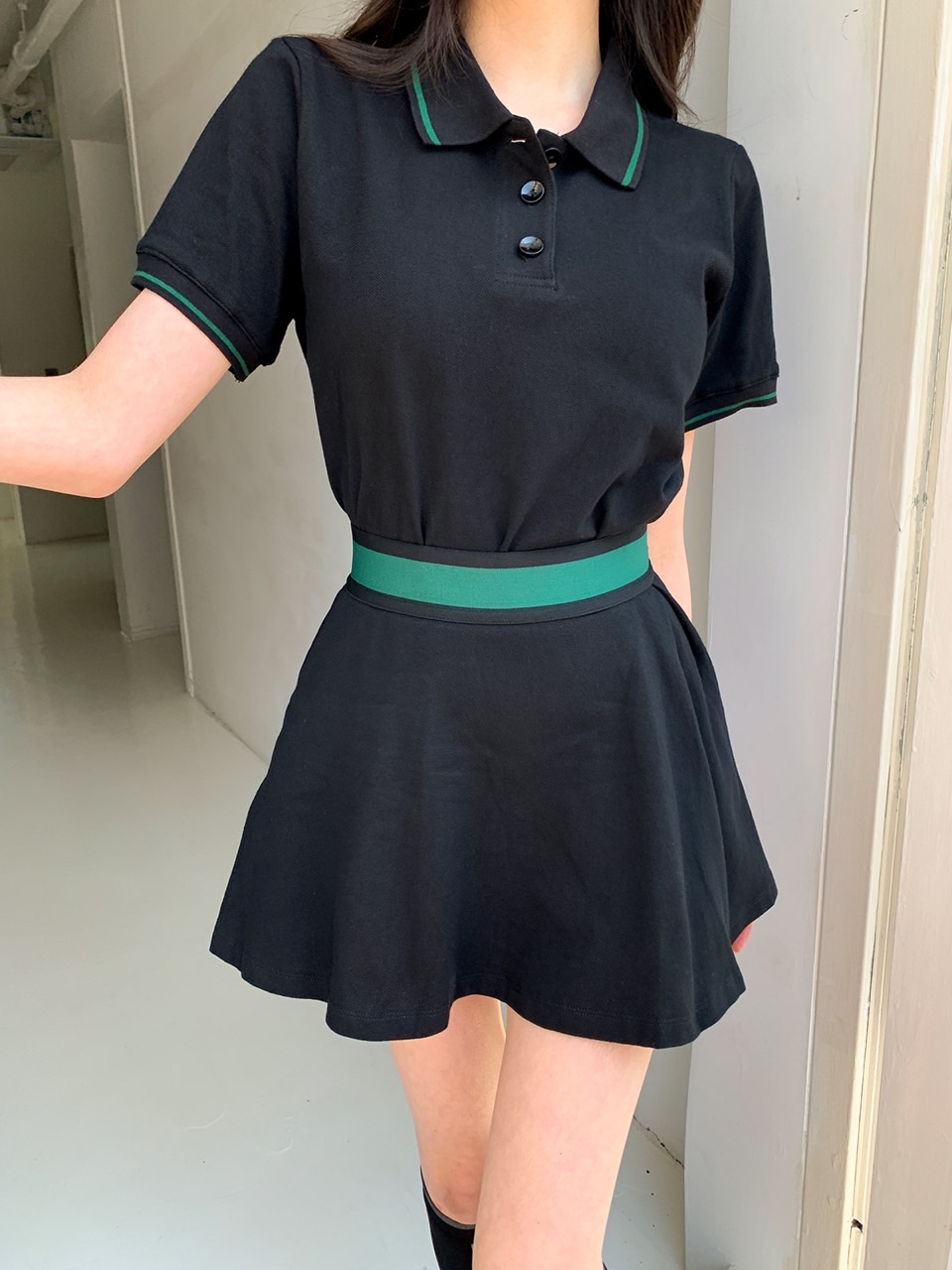 ボタンカラー半袖配色カラーポロカラーTシャツ | 詳細画像12