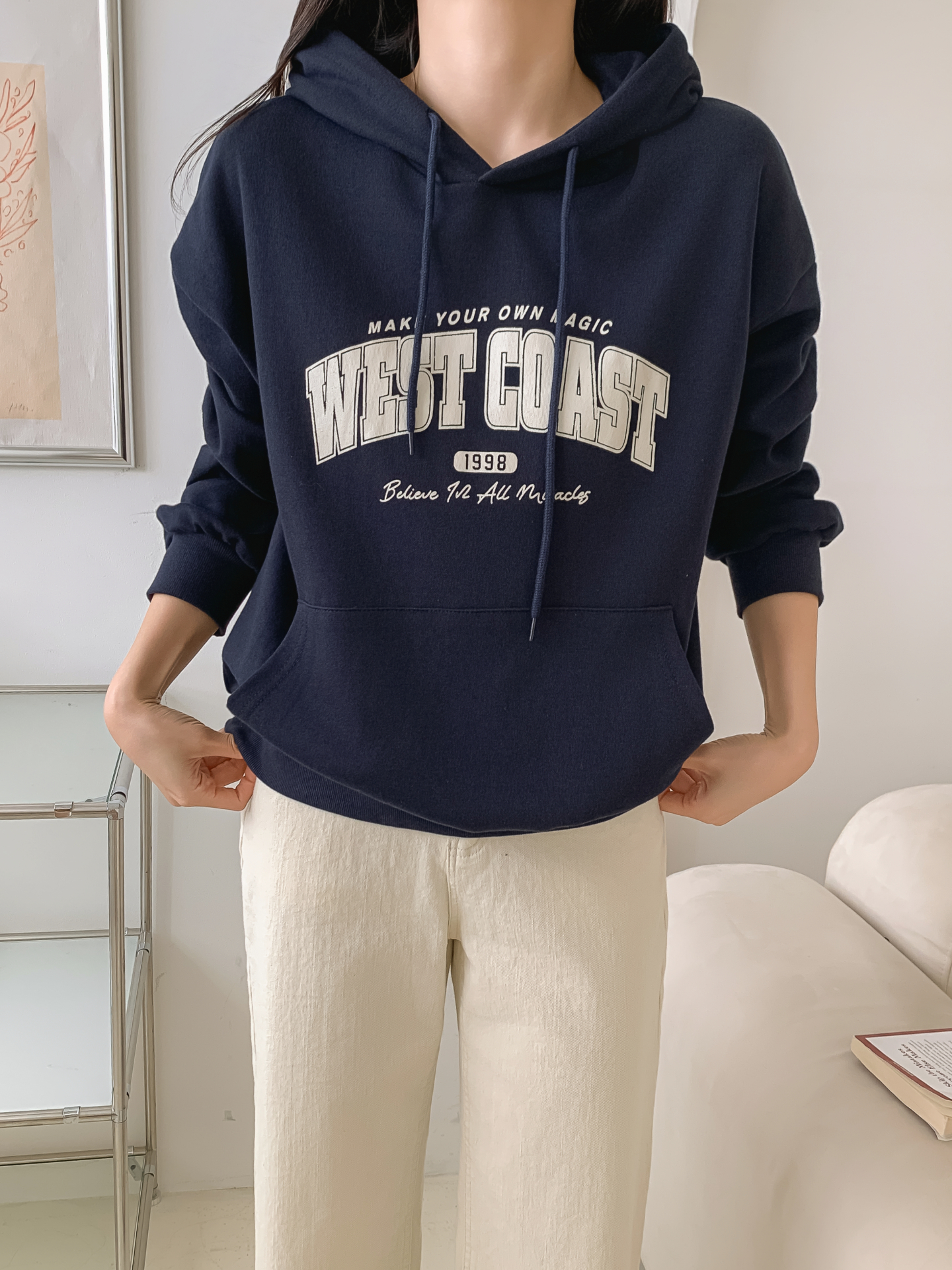 フードドローストリングポケットプリントTシャツ | 詳細画像24