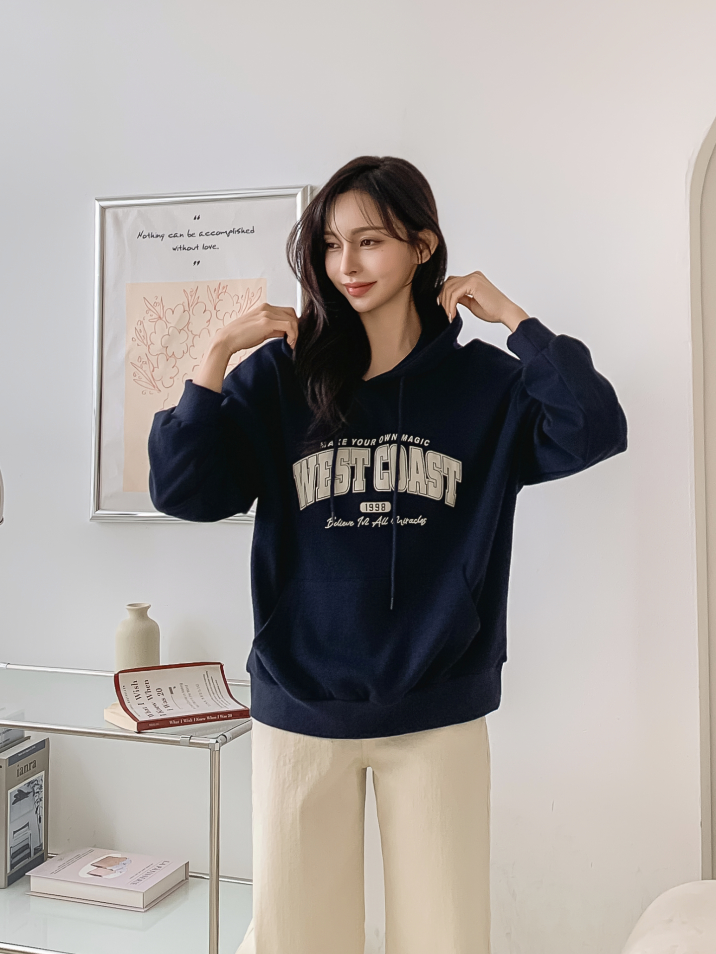 フードドローストリングポケットプリントTシャツ | 詳細画像23