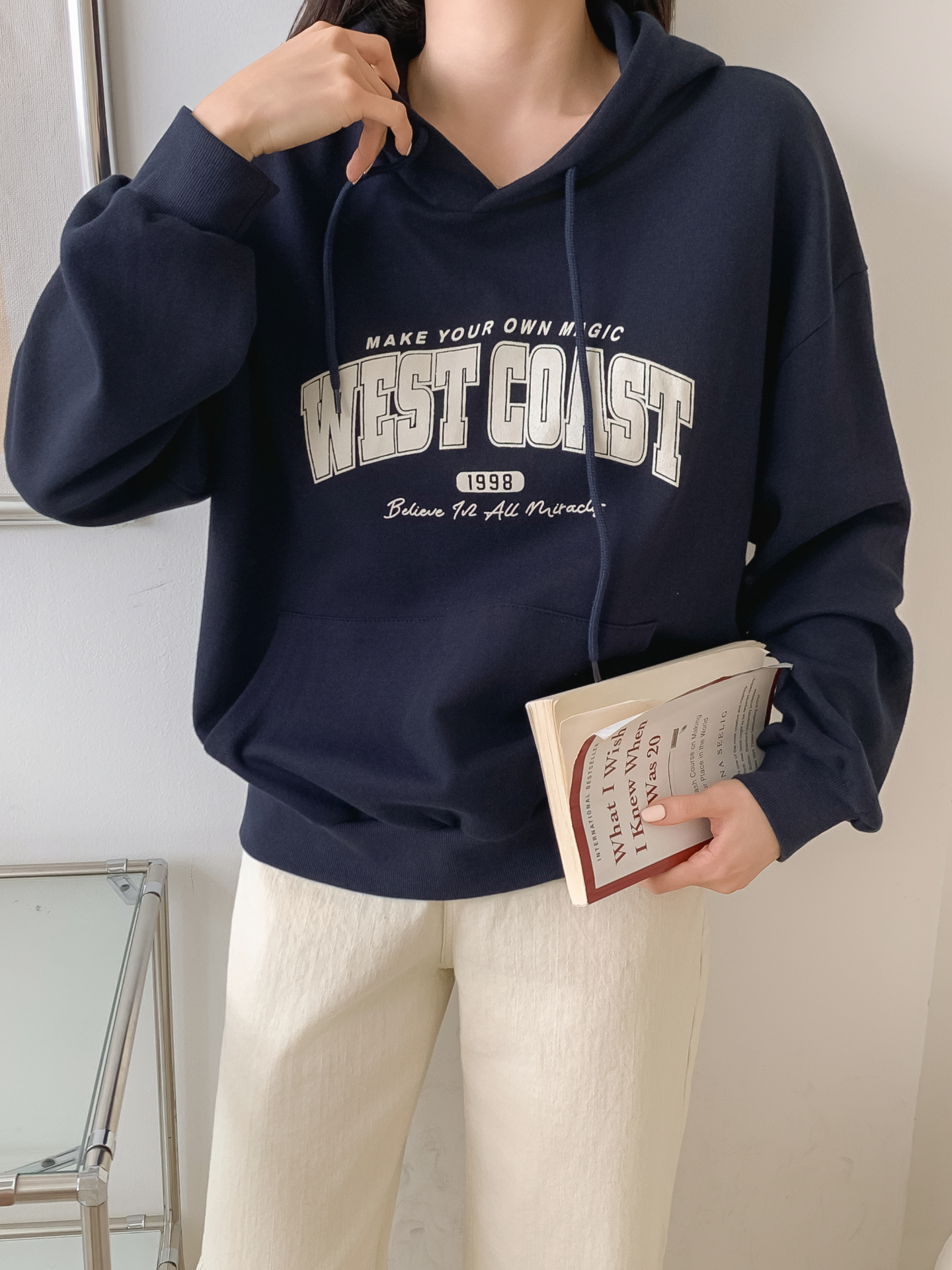 フードドローストリングポケットプリントTシャツ | 詳細画像26