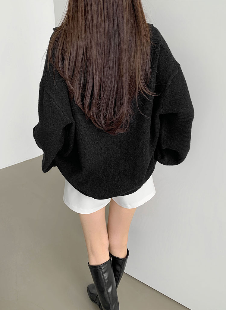 カラーVネックルーズ長袖ニット | レディースファッション通販 - DHOLIC