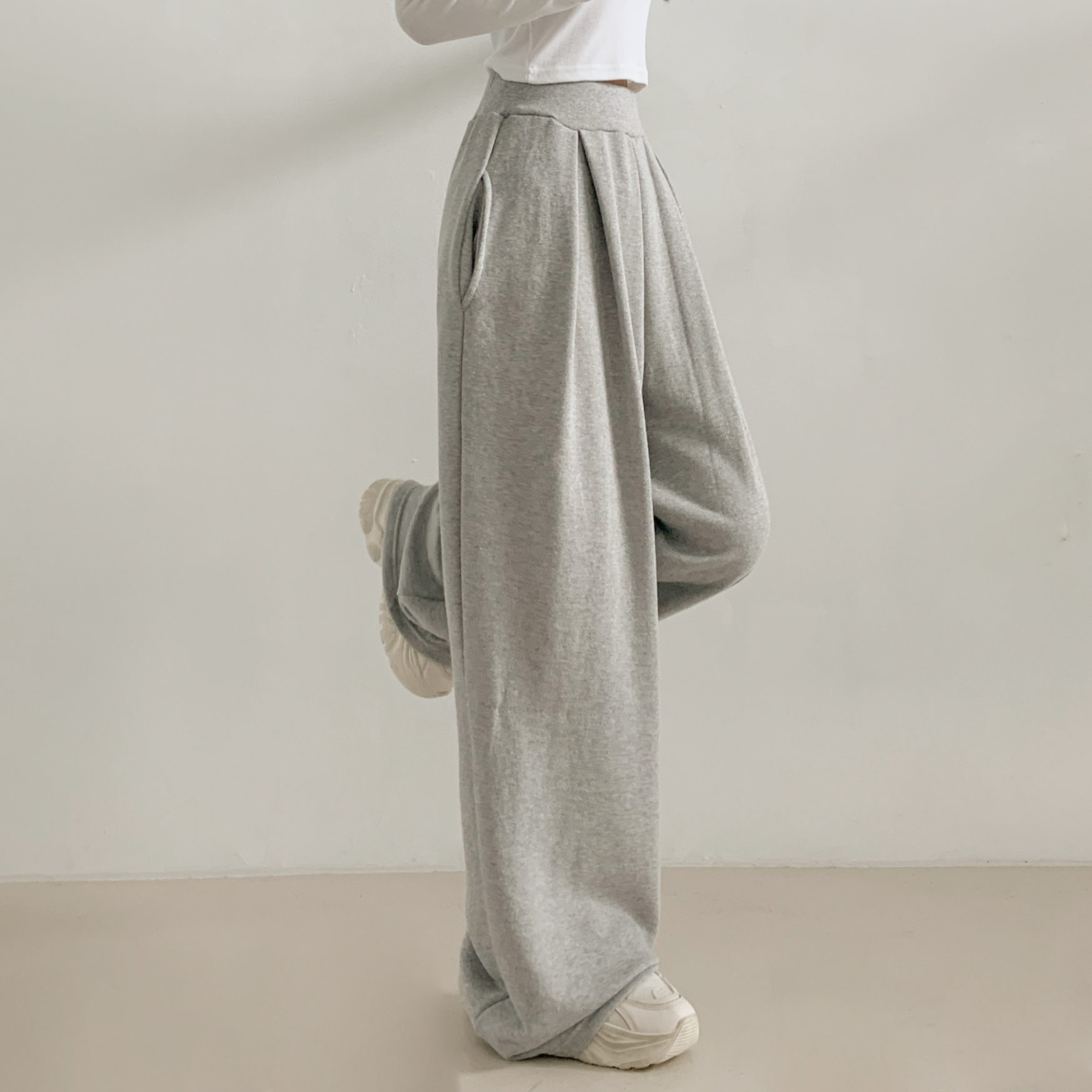 ピンタックハイウエストウエストゴムロングワイドパンツ | 詳細画像7