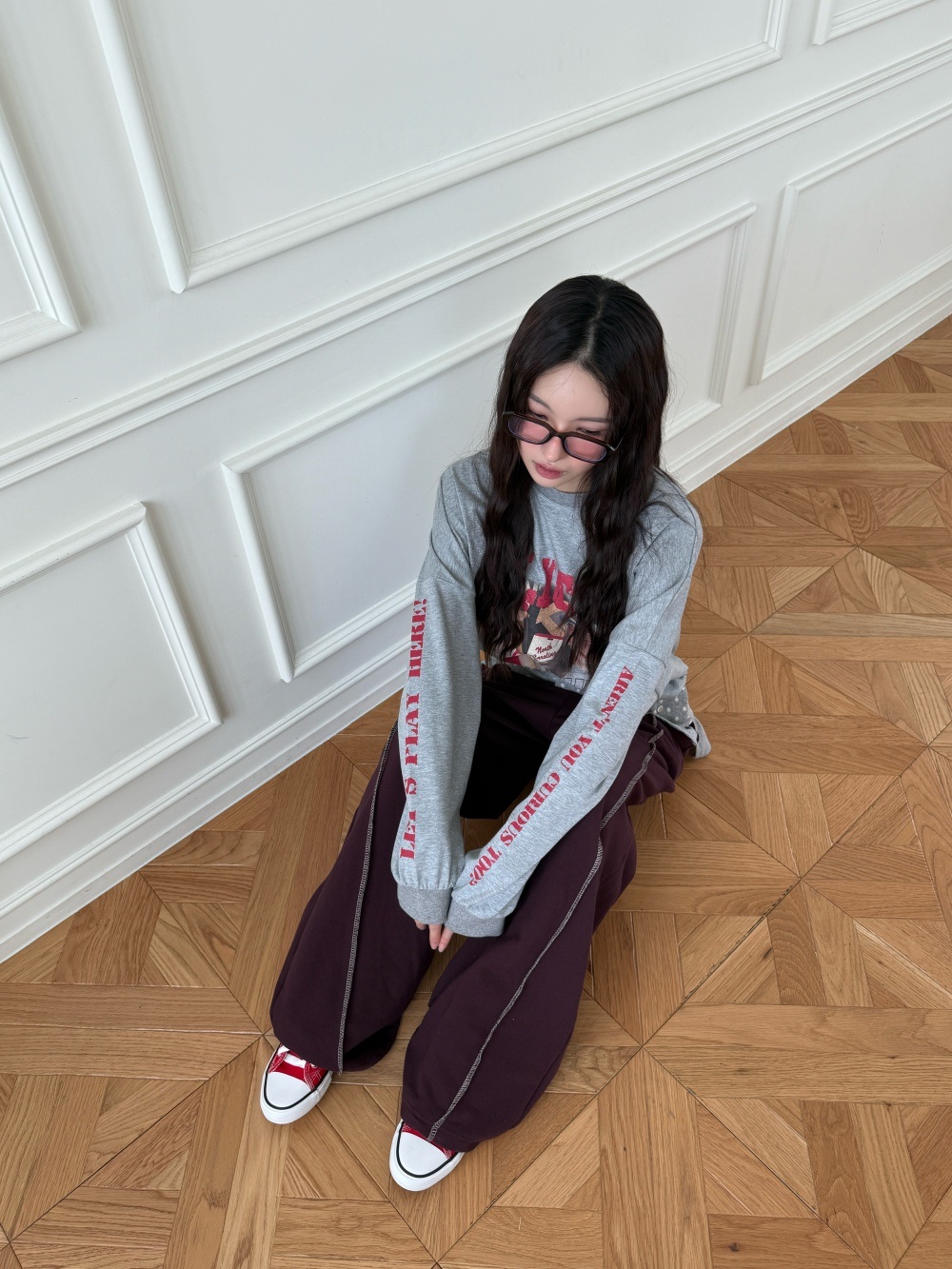 スリットオーバーサイズ長袖プリントTシャツ | 詳細画像5