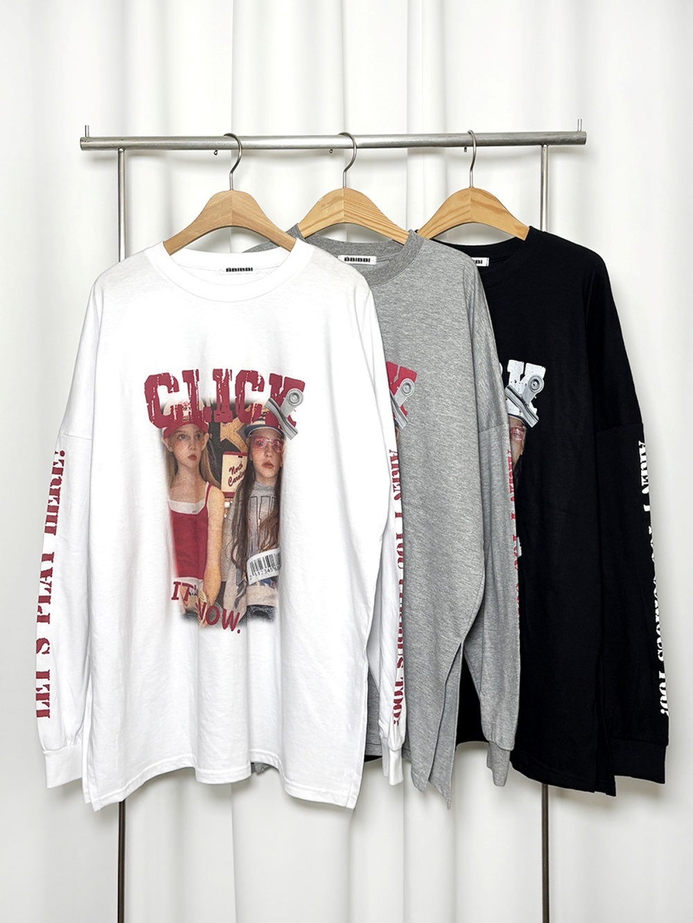 スリットオーバーサイズ長袖プリントTシャツ | 詳細画像15