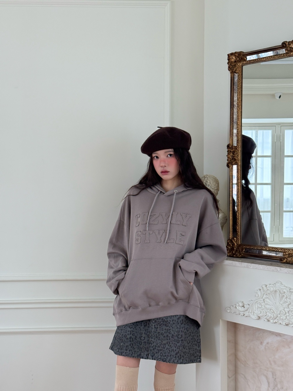 フードパッチオーバーサイズ刺繍長袖Tシャツ | 詳細画像6