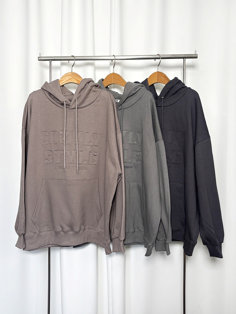 フードパッチオーバーサイズ刺繍長袖Tシャツ | 詳細画像17
