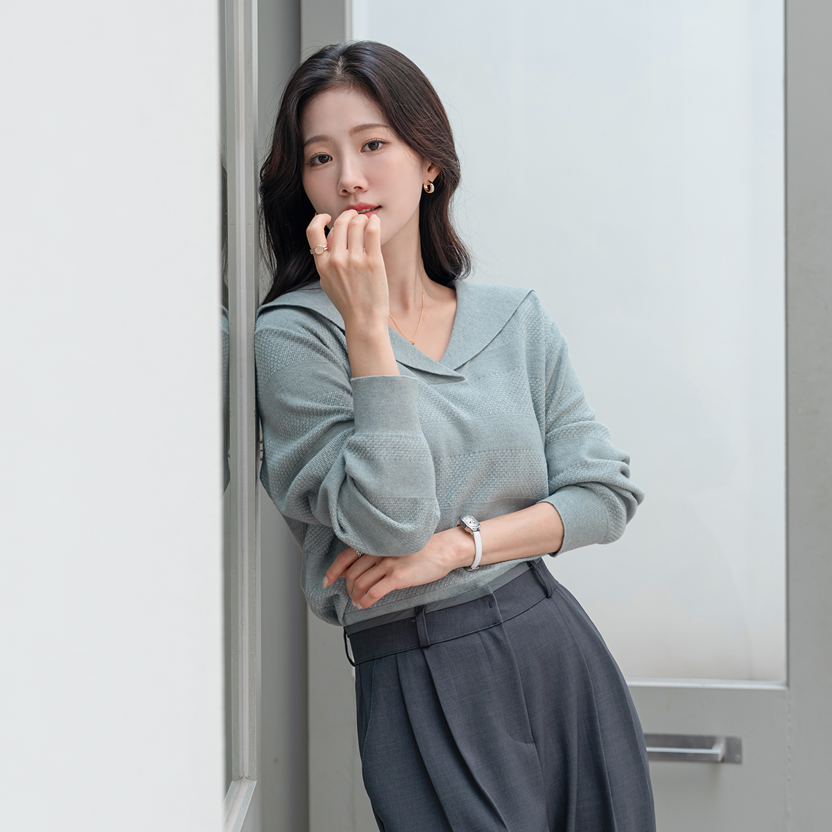 other - アイレネ IRENE 21SS セーラーカラーニット セーター 長袖 セーラーカラーVネックカラーニット | レディースファッション通販