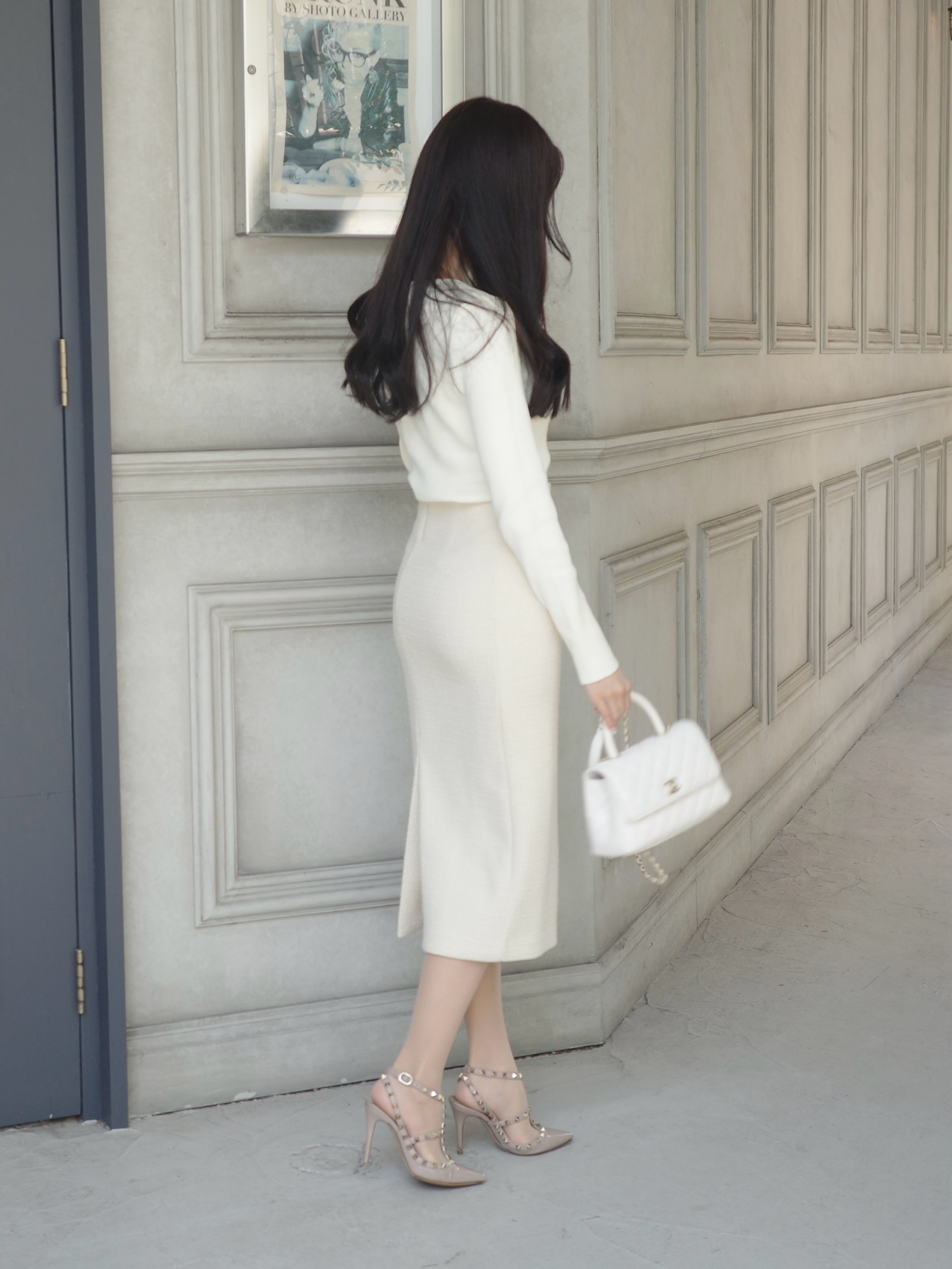 Vネックスリムリブニットカーディガン | 詳細画像17