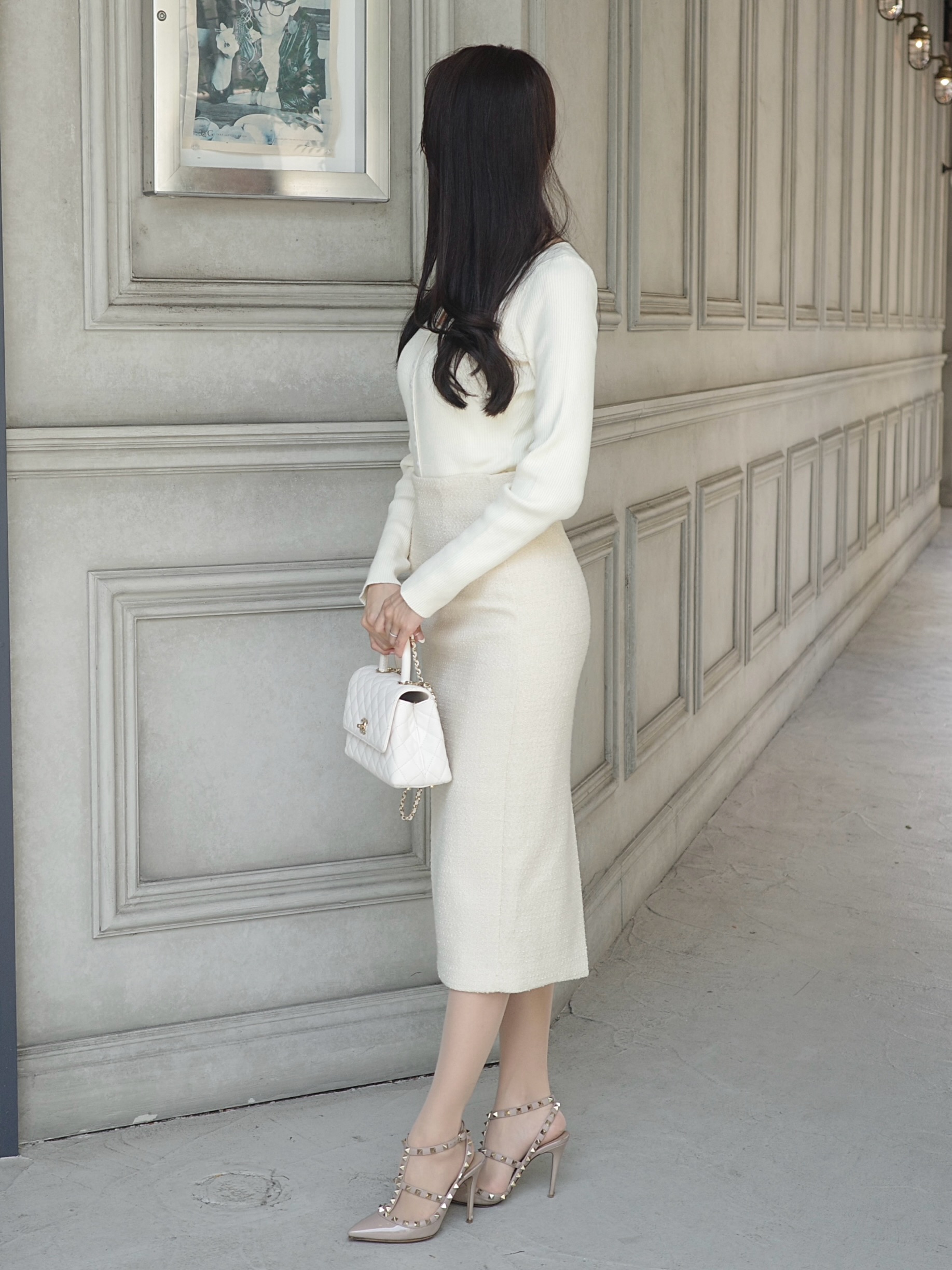 Vネックスリムリブニットカーディガン | 詳細画像19