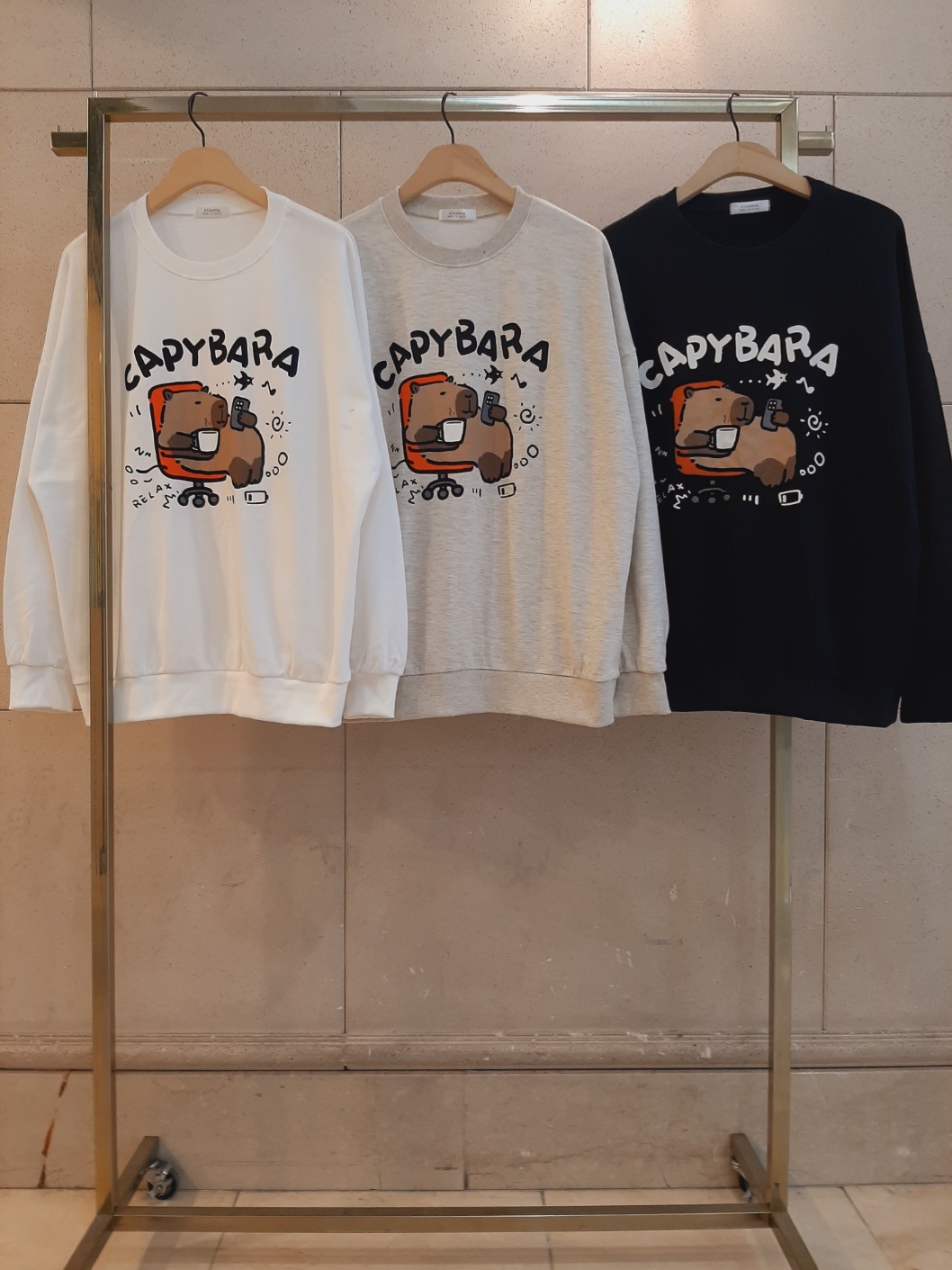 ラウンドネックボクシー長袖プリントスウェット | 詳細画像3