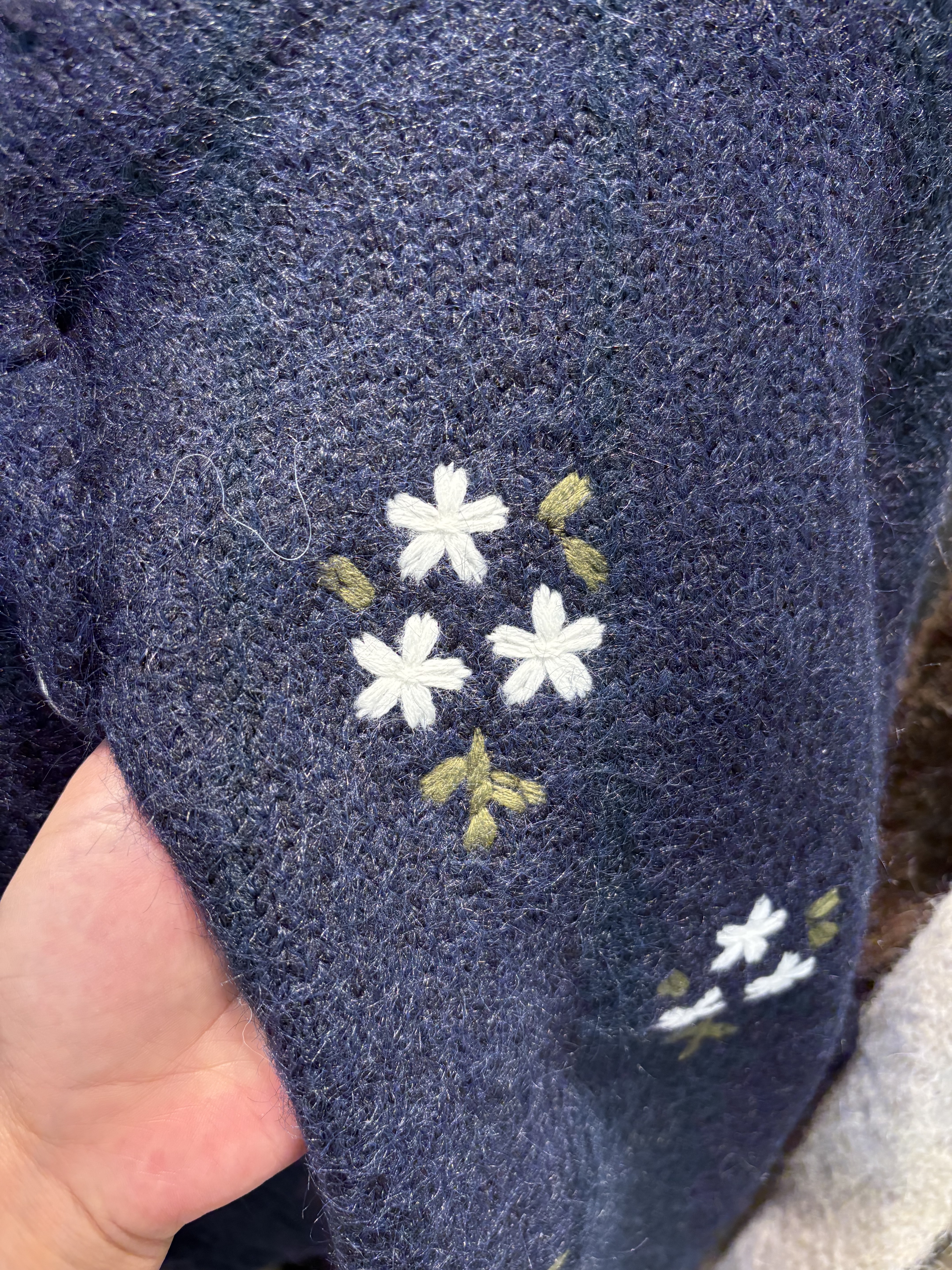 ボタンラウンドネック長袖刺繍花柄カーディガン | 詳細画像14