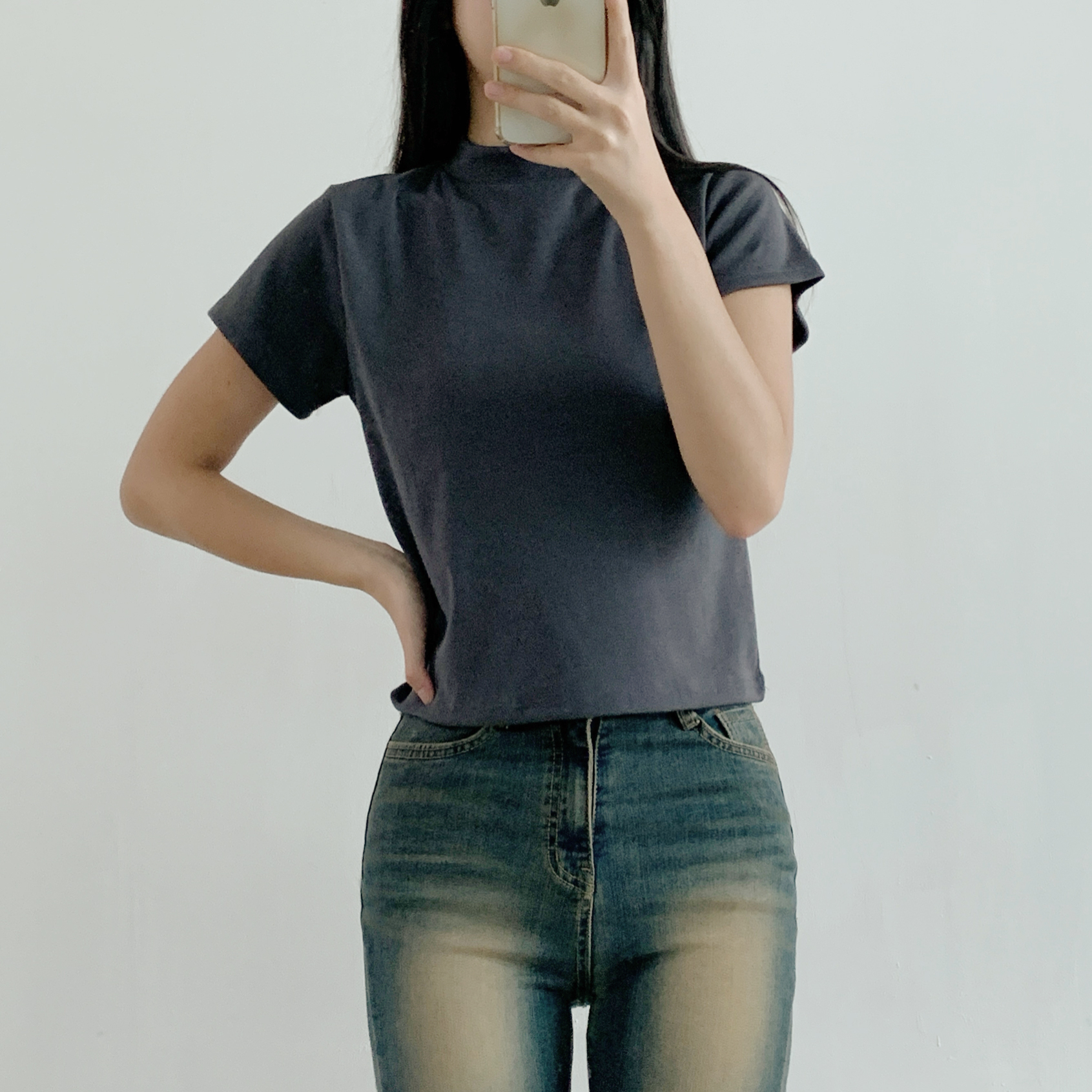 タートルネックスリム半袖Tシャツ | 詳細画像10