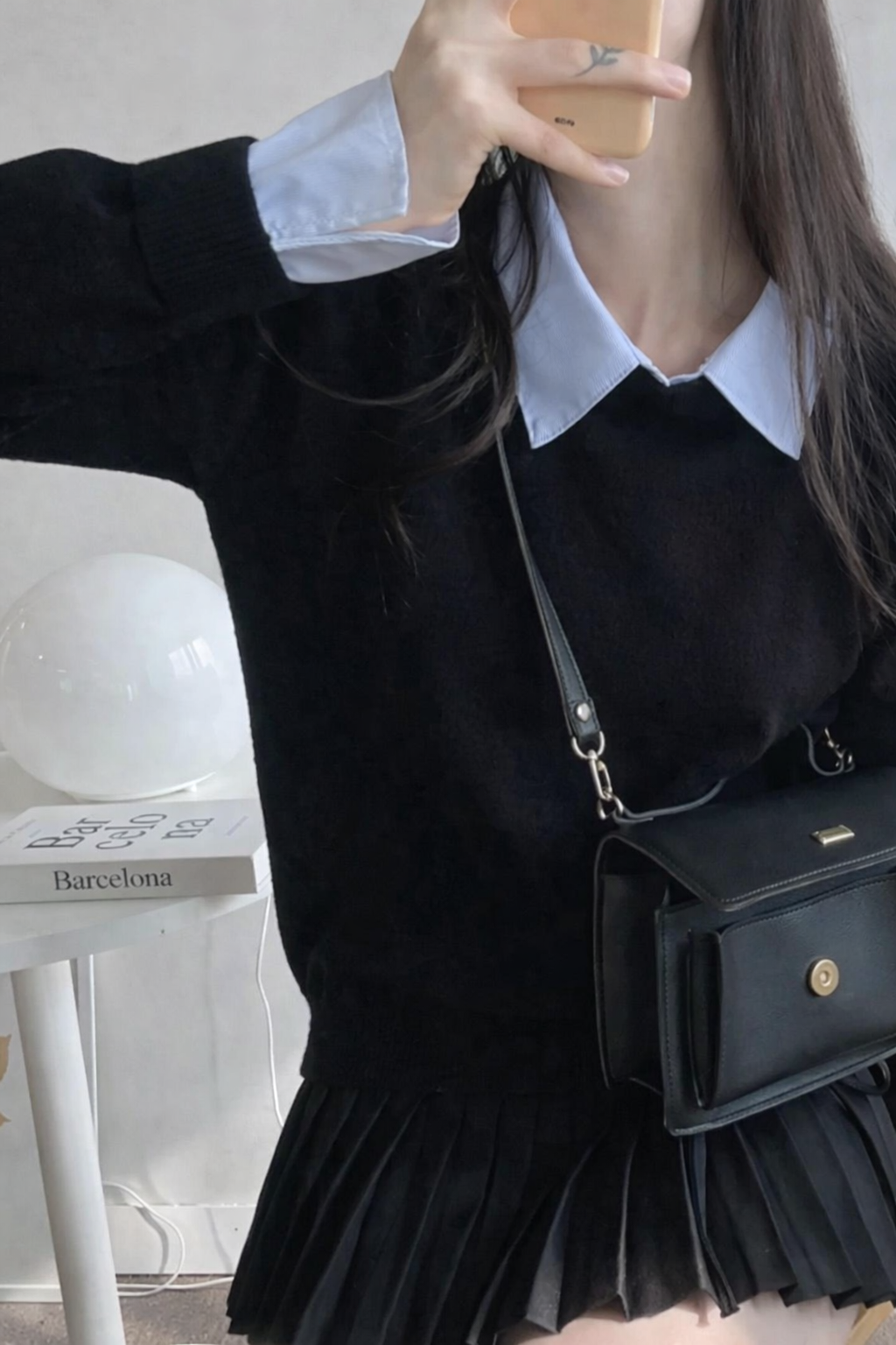 カラーラウンドネックレイヤード風カラーニット | 詳細画像4